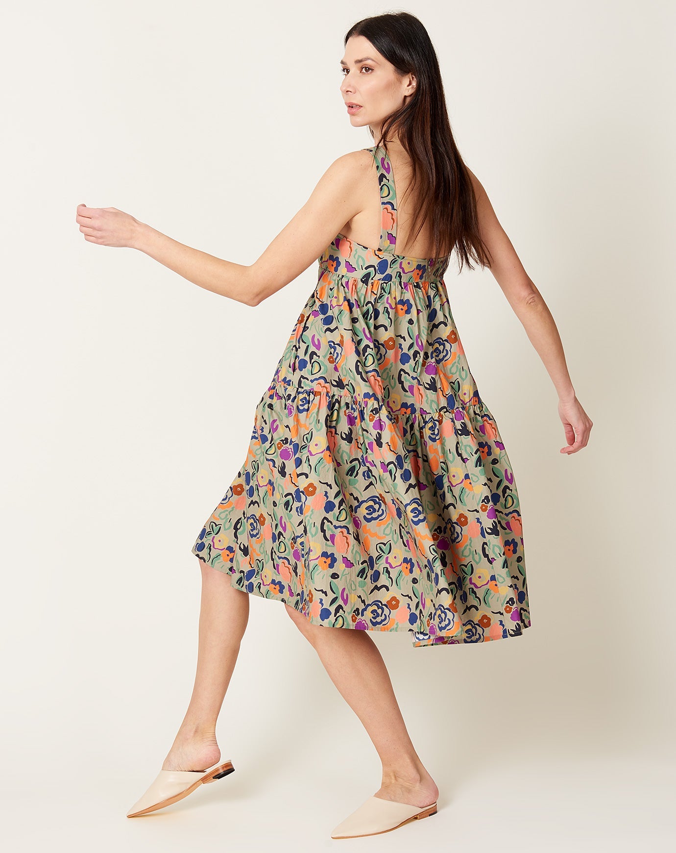 Caron Callahan Danya Dress in Graphic Floral Poplin