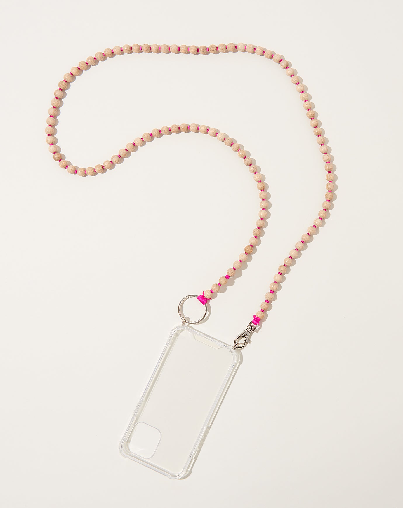 Ina Seifart Handykette iPhone Necklace in Natural on Pink