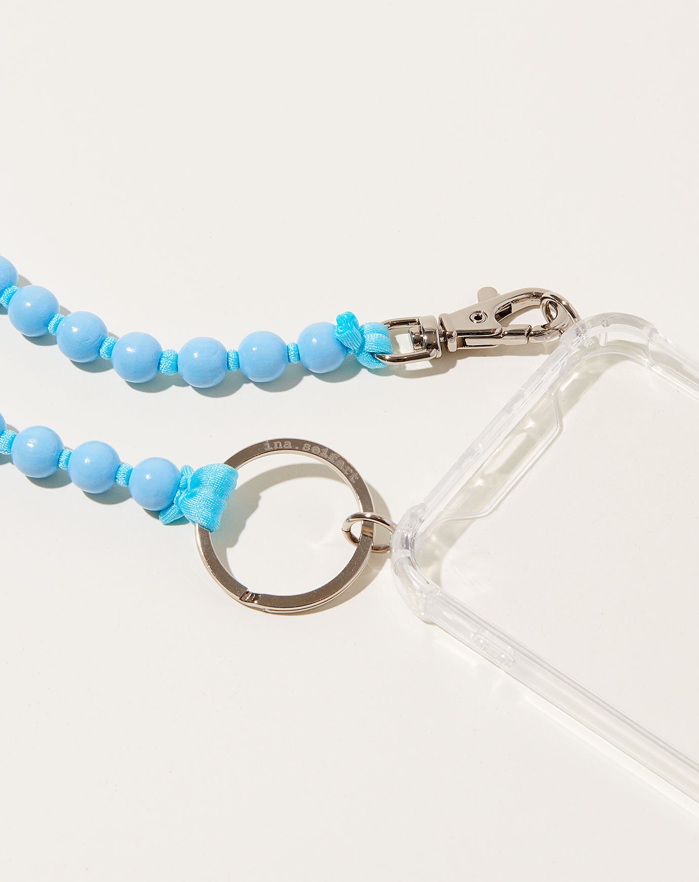 Ina Seifart Handykette iPhone Necklace in Pastel Blue on Blue