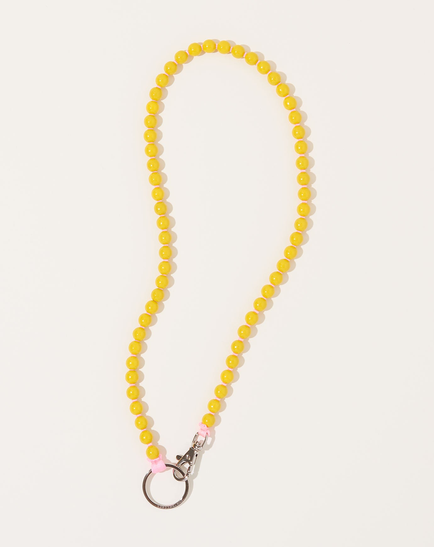 Ina Seifart Perlen Long Keyholder in Yellow on Rose