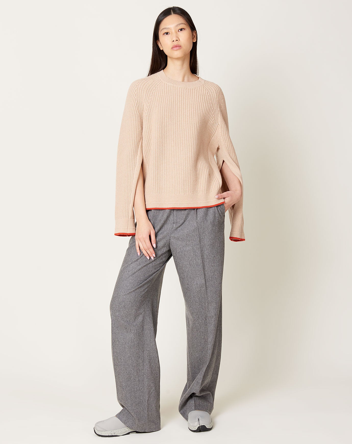 Maria McManus Tear Drop Back Crew in Blush