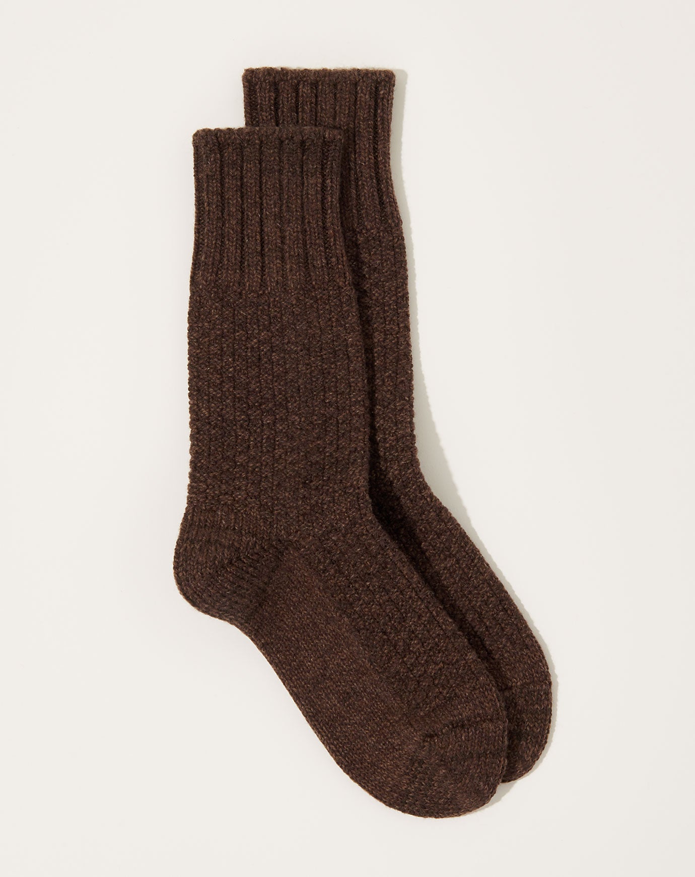 Nishiguchi Kutsushita Wool Cotton Boot Socks in Mocha Brown