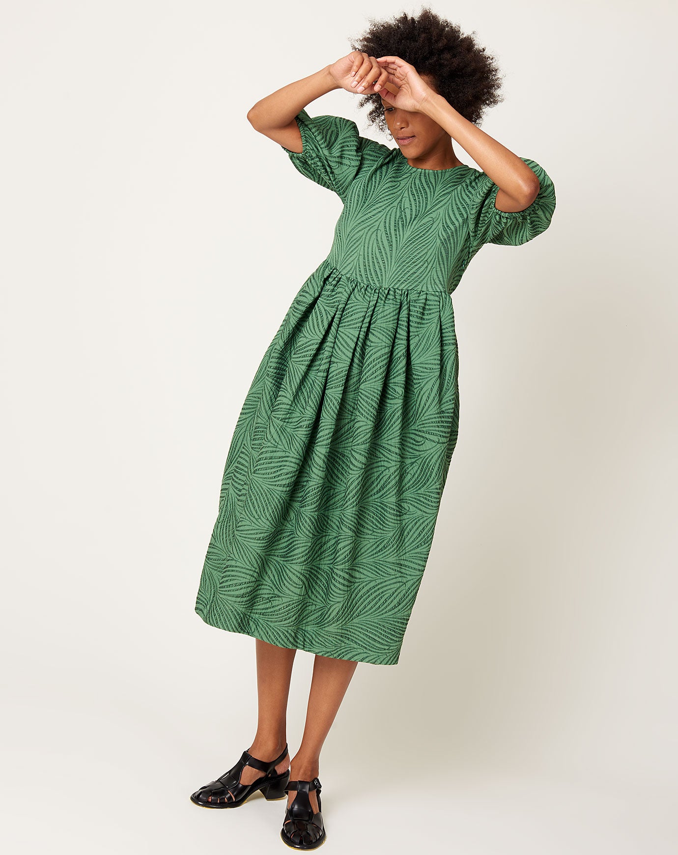 No. 6 Francis Dress in Emerald Bamboo