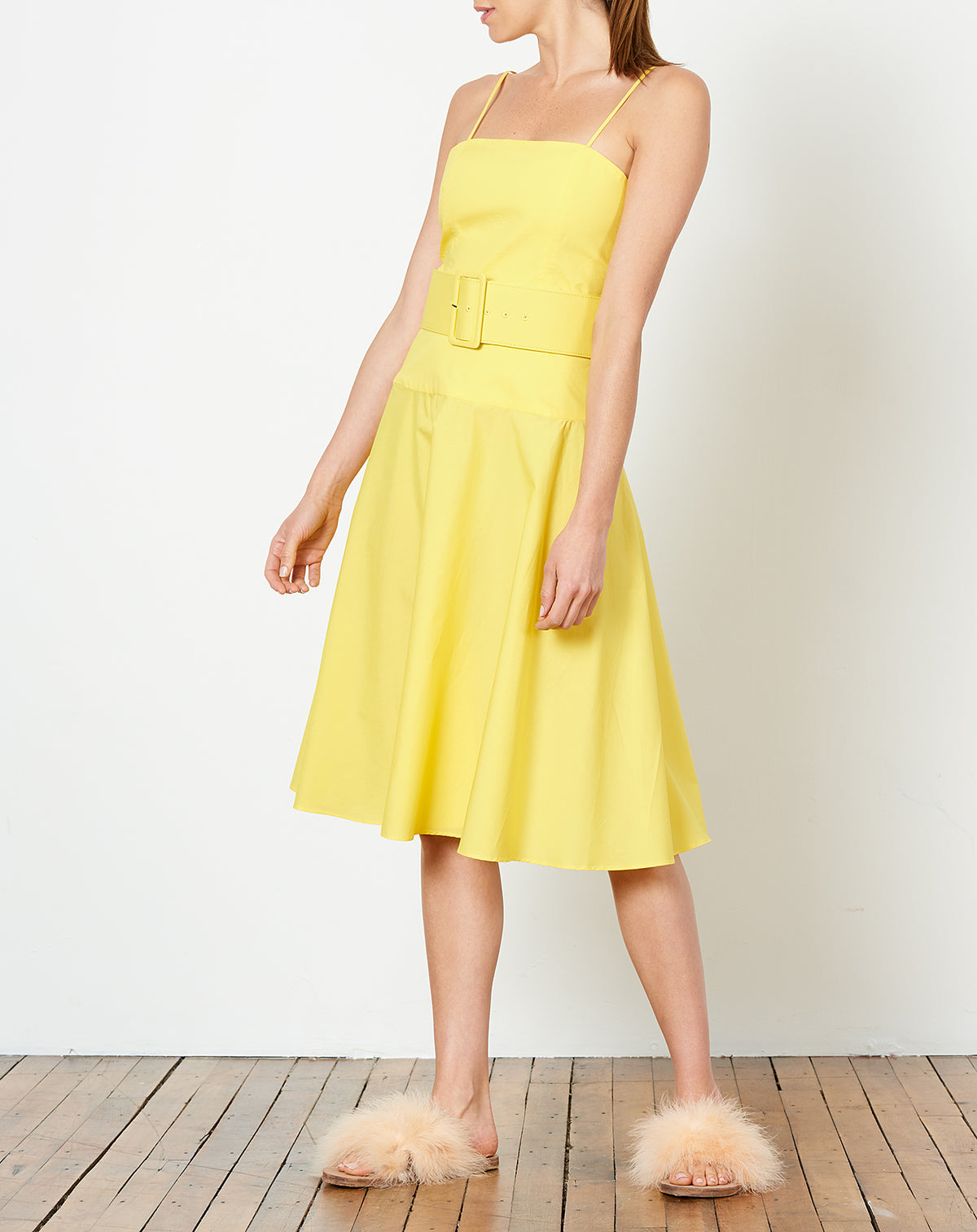 rachel yellow dress Carter Belted Dress in Yellow
