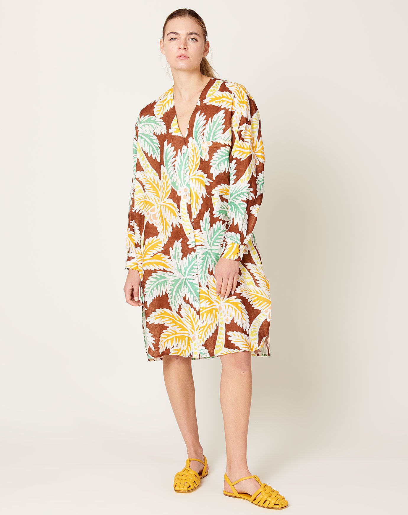 Rachel Comey Gita Dress in Brown Fenix Linen