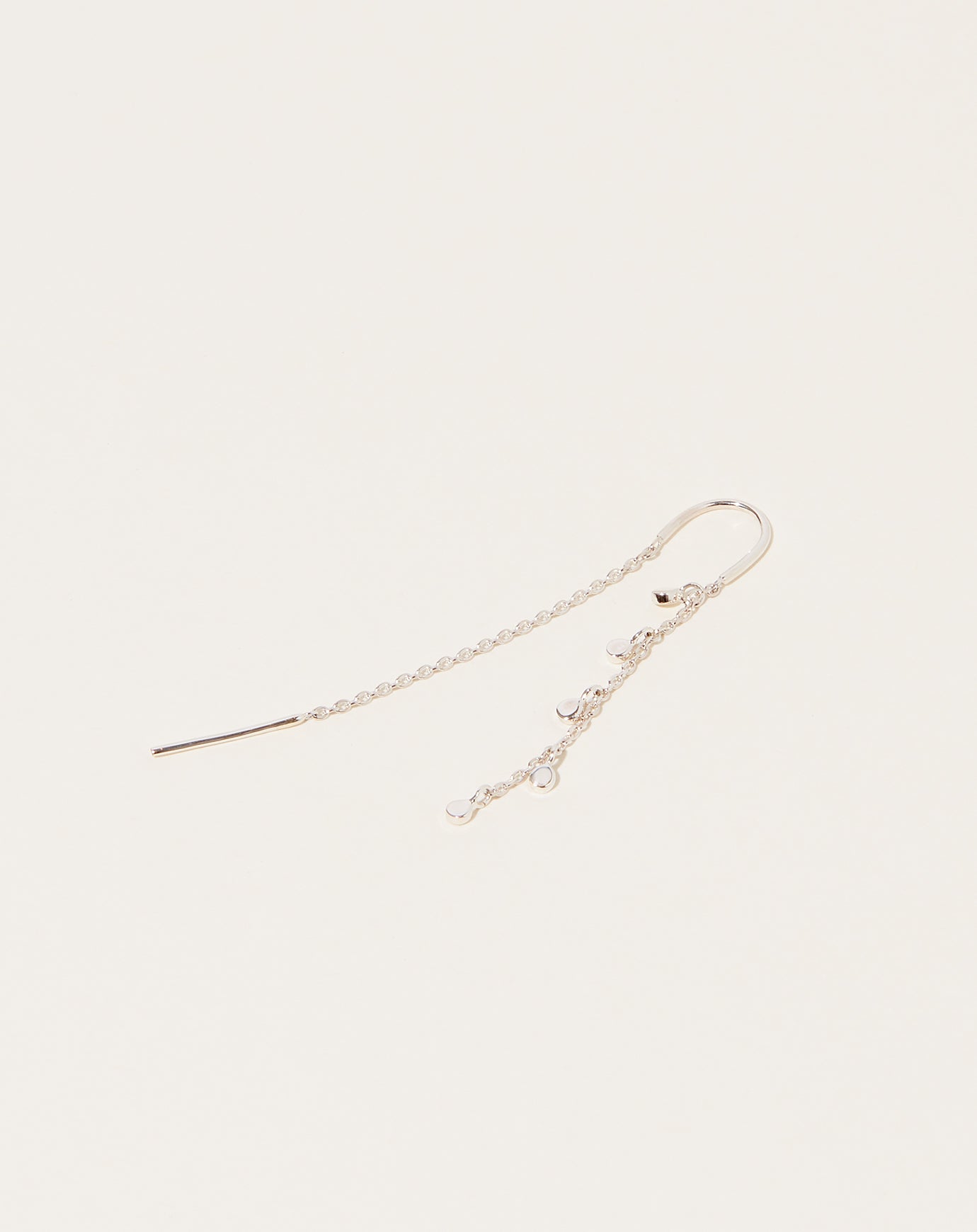 Scosha Fairy Bead Thread Through Earring in Silver