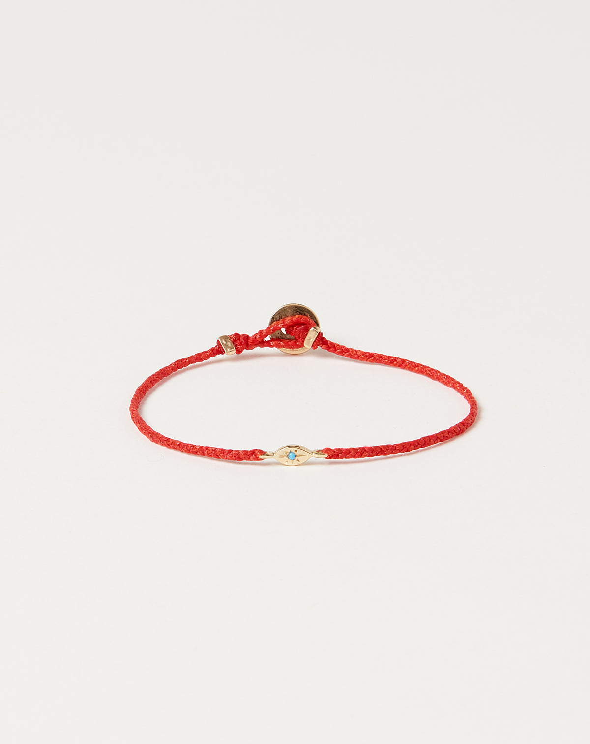 Gold Tiny Evil Eye Bracelet in Scarlet | Covet + Lou