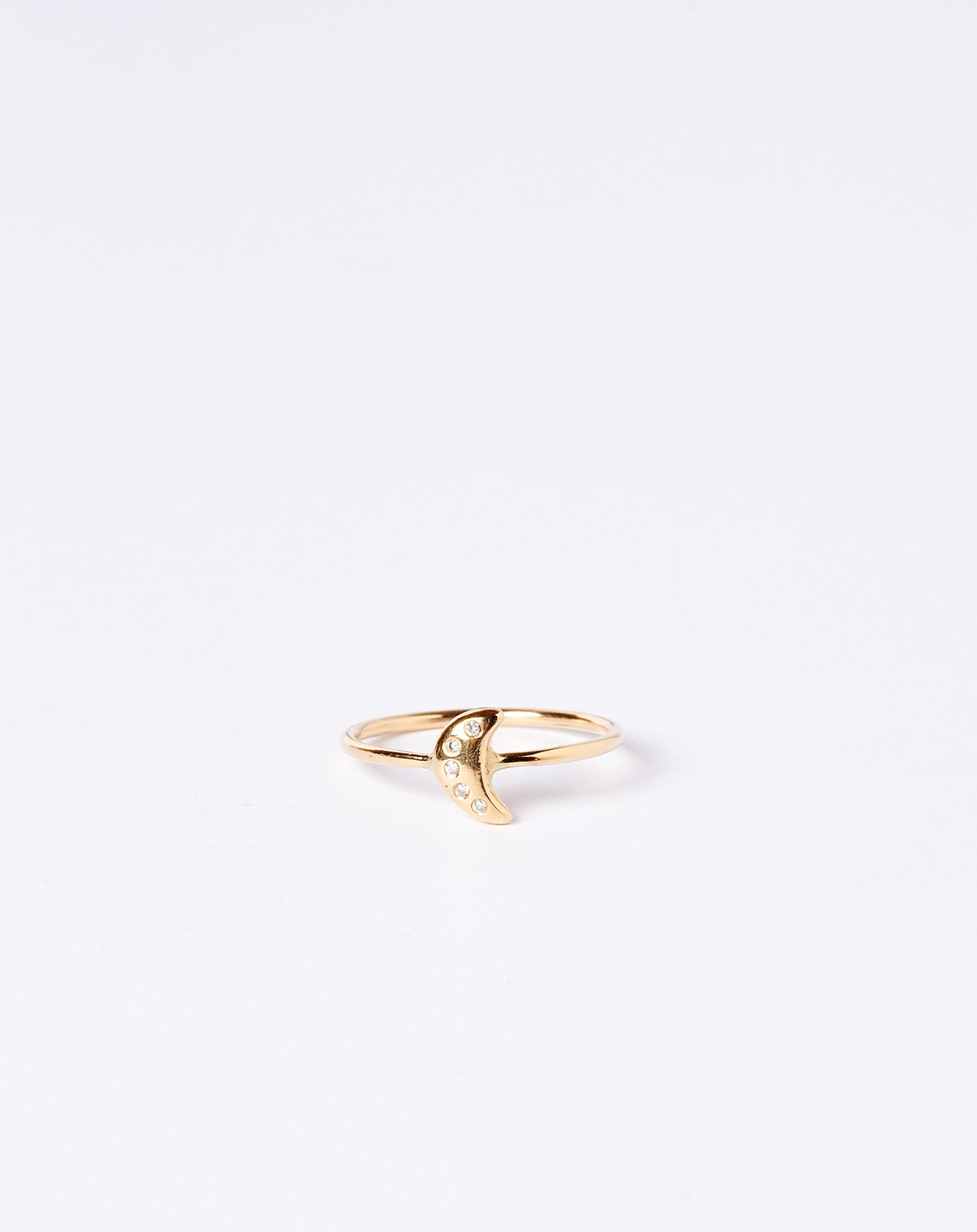 Tiny Moon Ring in Gold