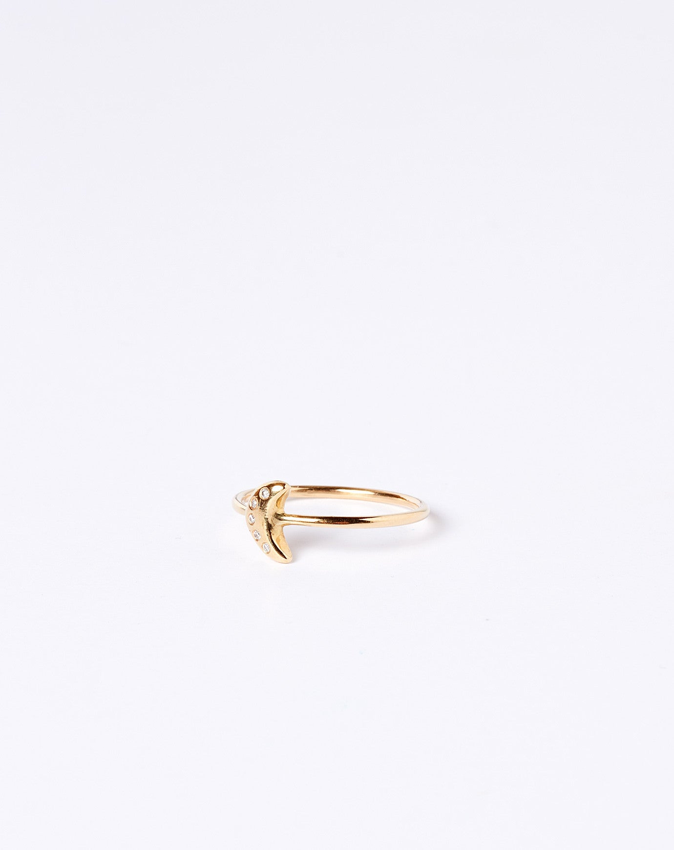 Tiny Moon Ring in Gold