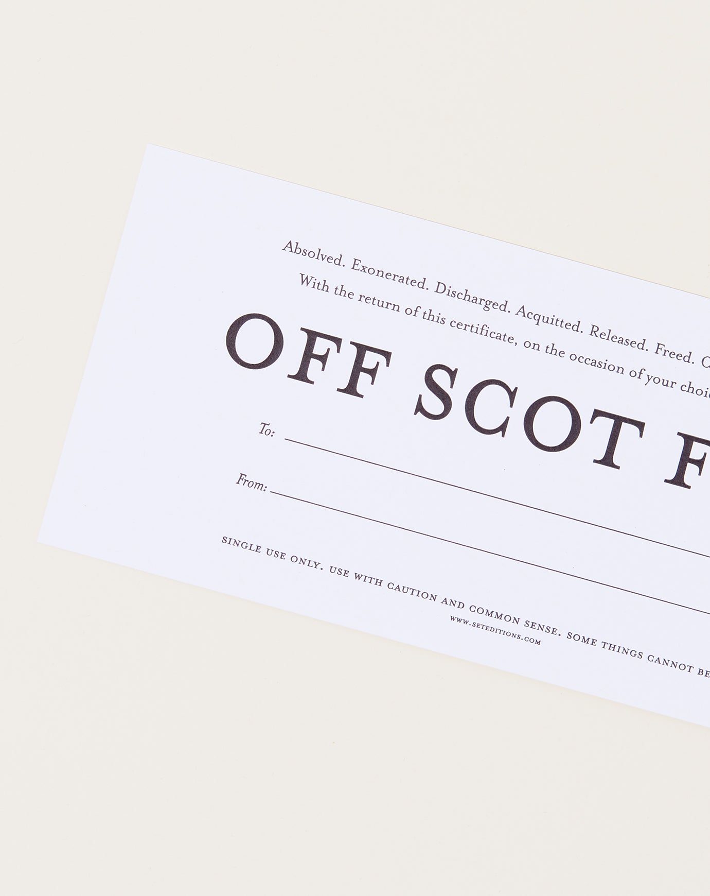 Set Editions “Off Scot Free” Gift Card