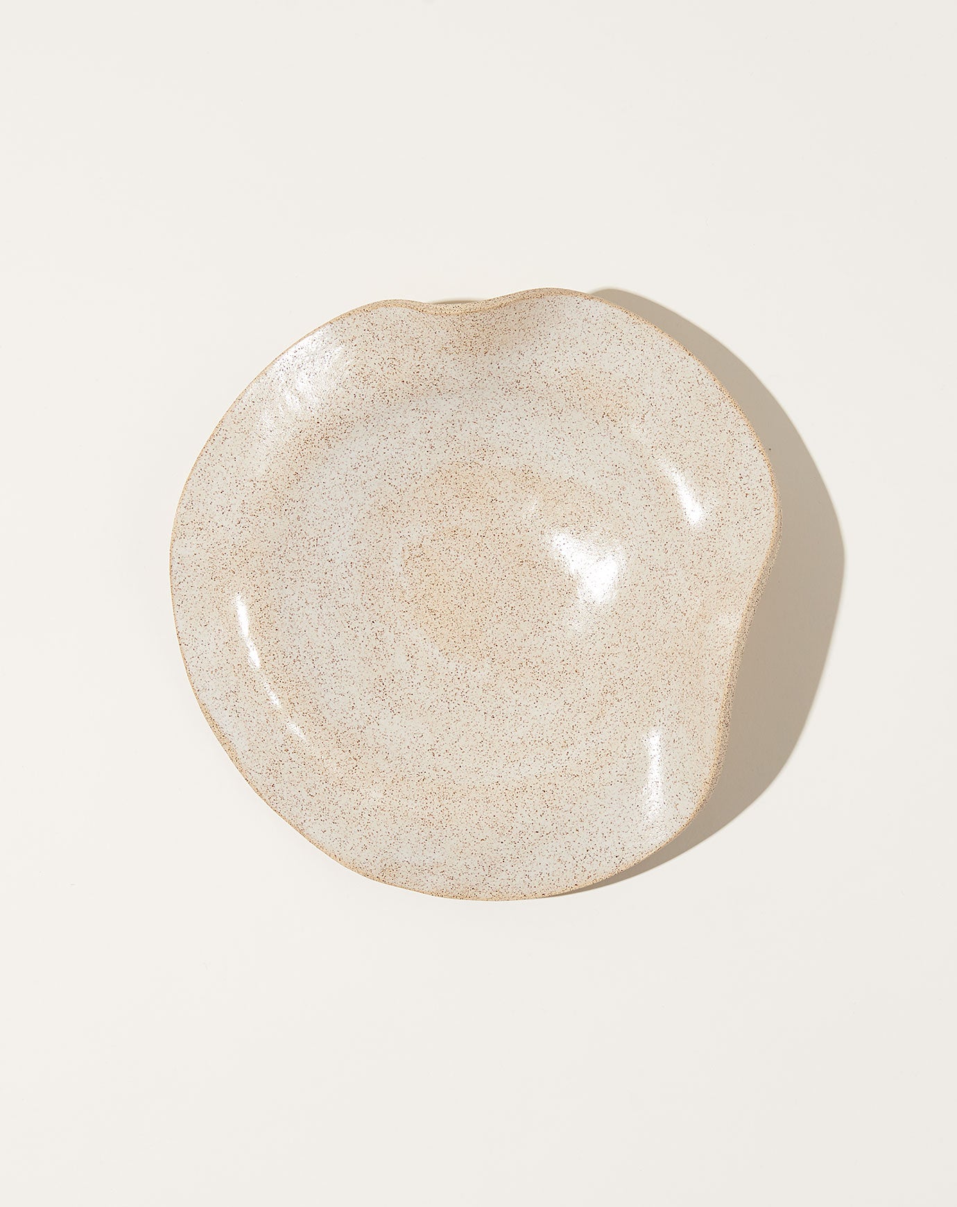 SIN Raya Round Platter in Speckled White