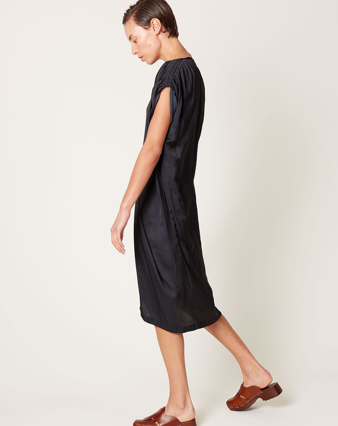 Zero + Maria Cornejo Ruched Fold Dress in Black