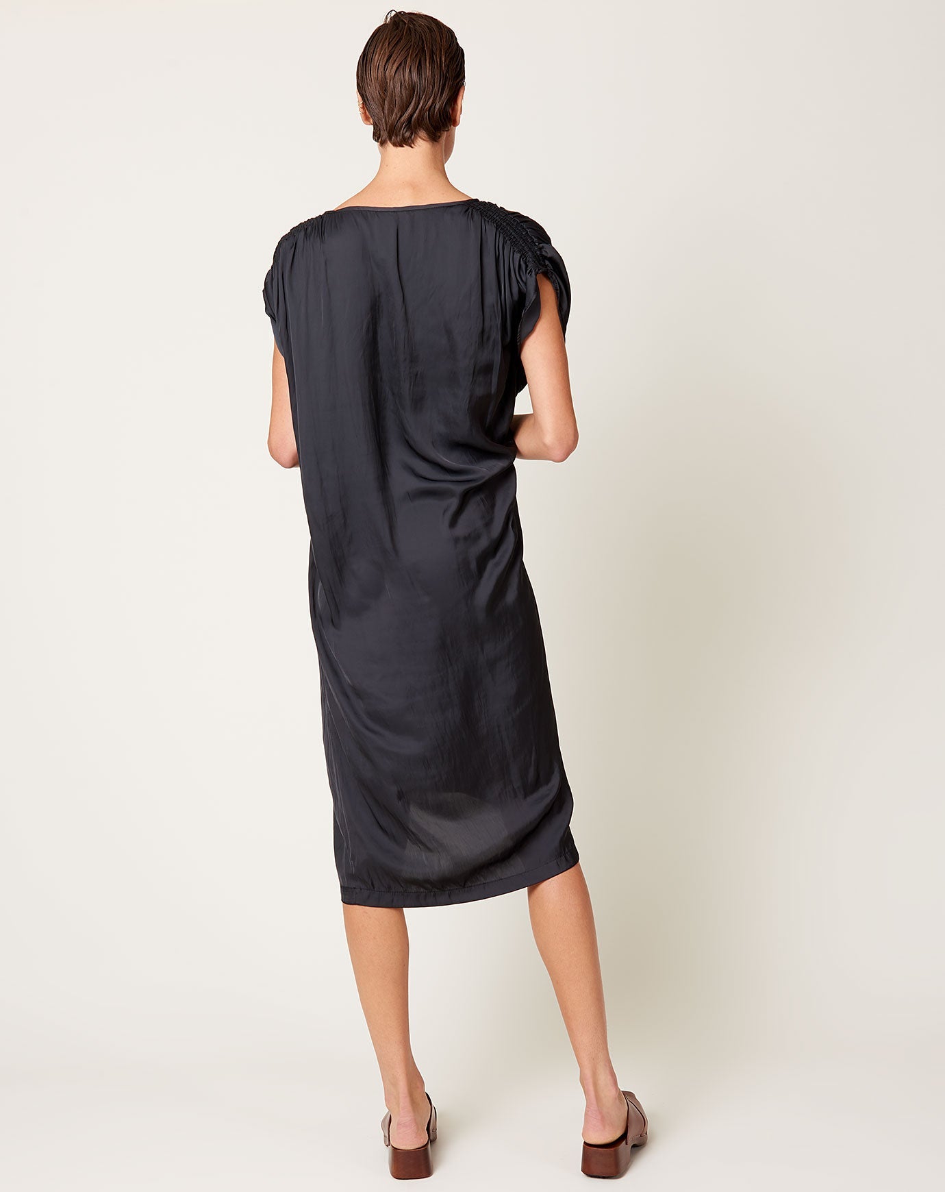 Zero + Maria Cornejo Ruched Fold Dress in Black