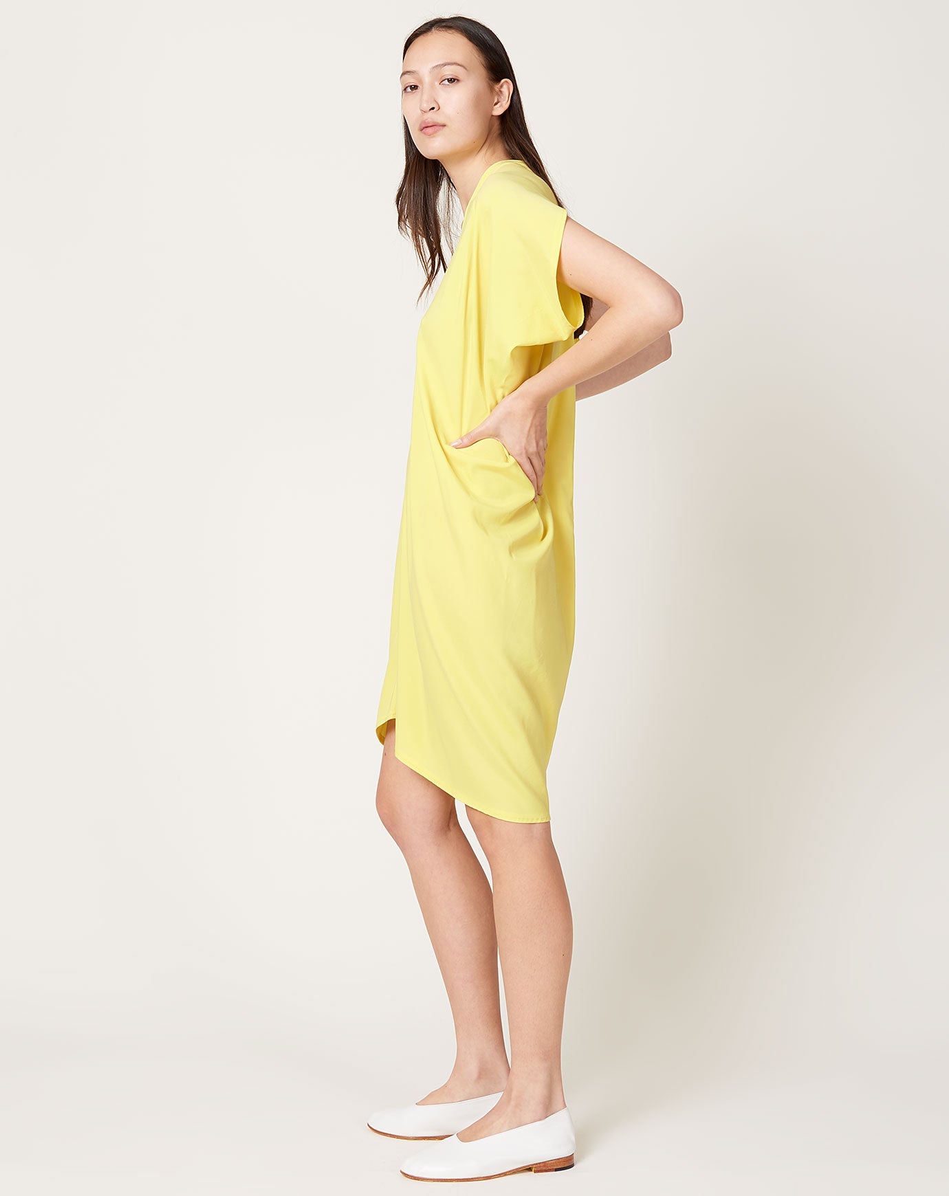 Zero + Maria Cornejo Simple Foil Mini Dress in Sunbeam