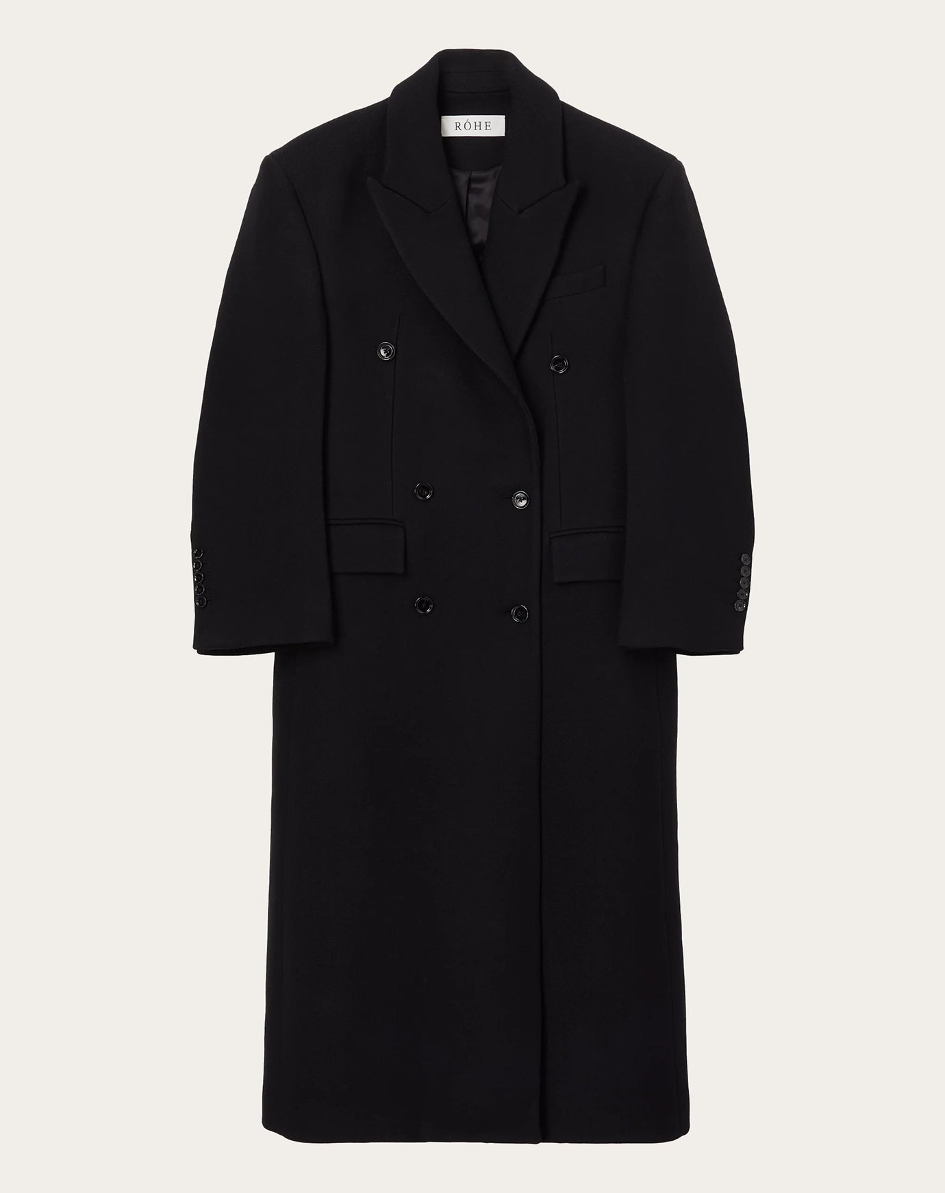Róhe Hourglass Wool Coat in Black