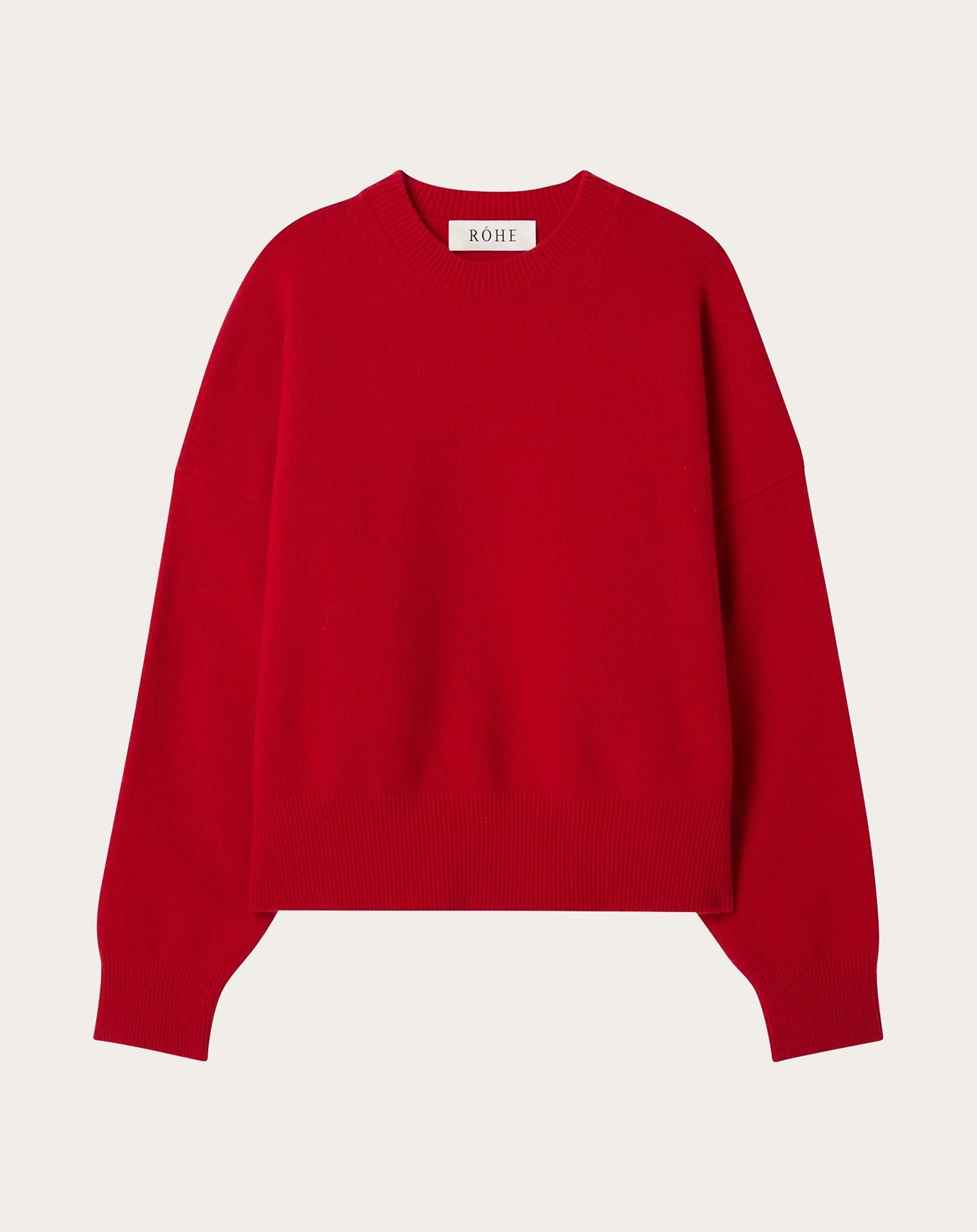 Róhe Boiled Wool Crewneck in Rosso