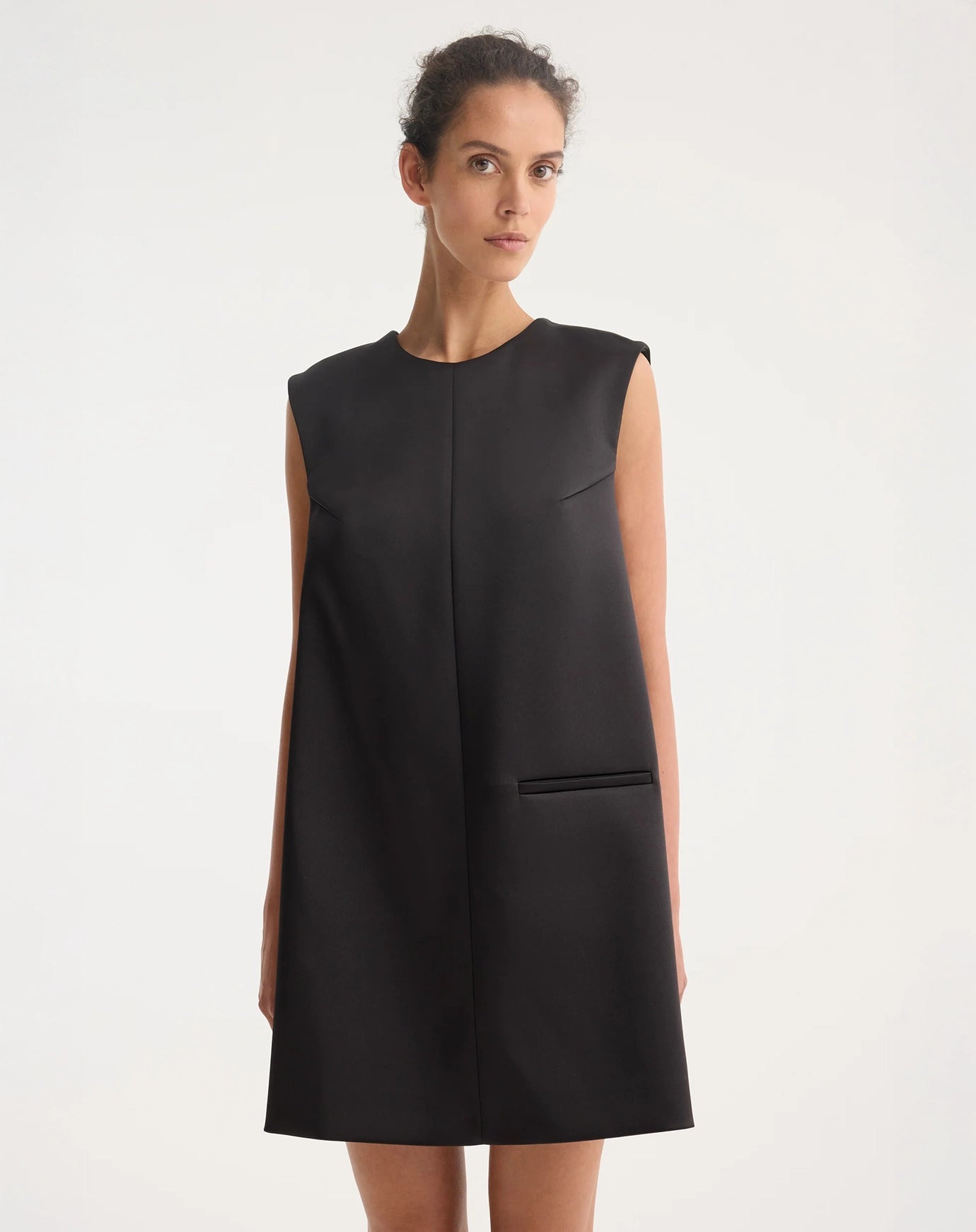 Róhe Sculptural Cape Dress in Black