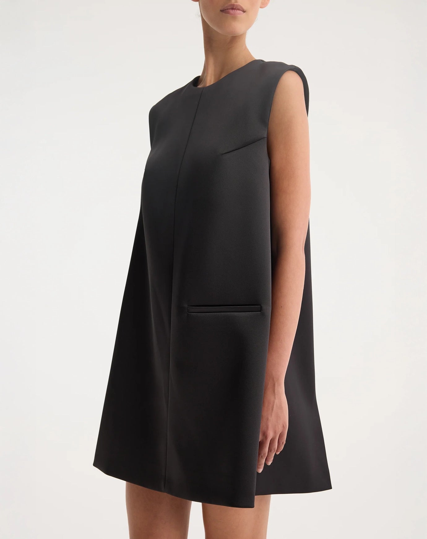 Róhe Sculptural Cape Dress in Black