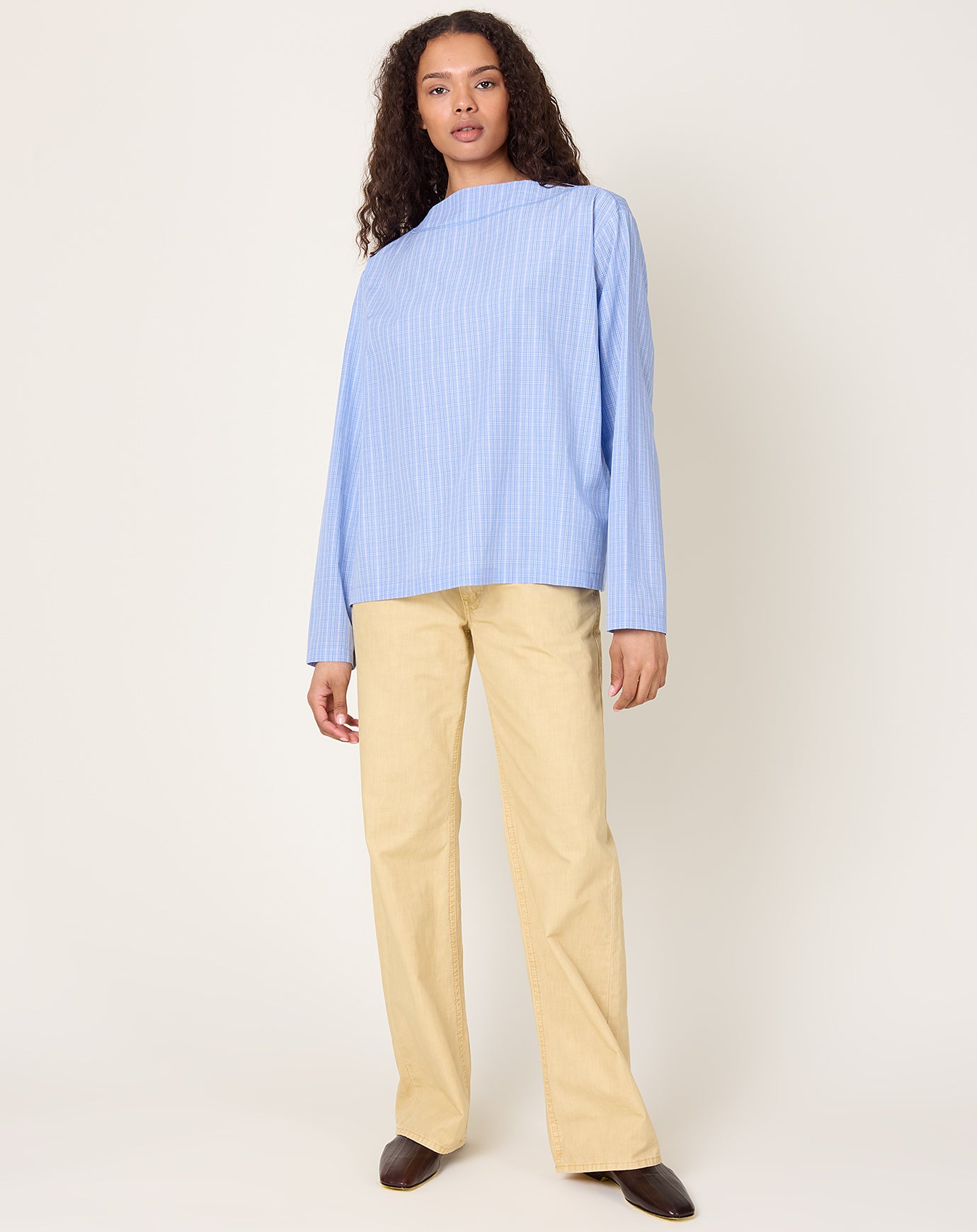 6397 Bateau Shirt in Blue Check