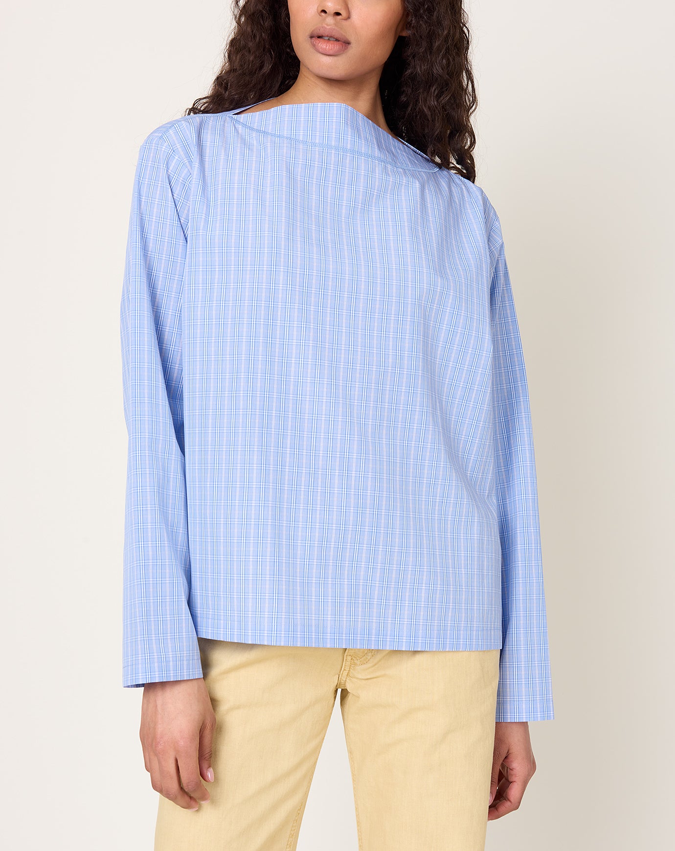 6397 Bateau Shirt in Blue Check