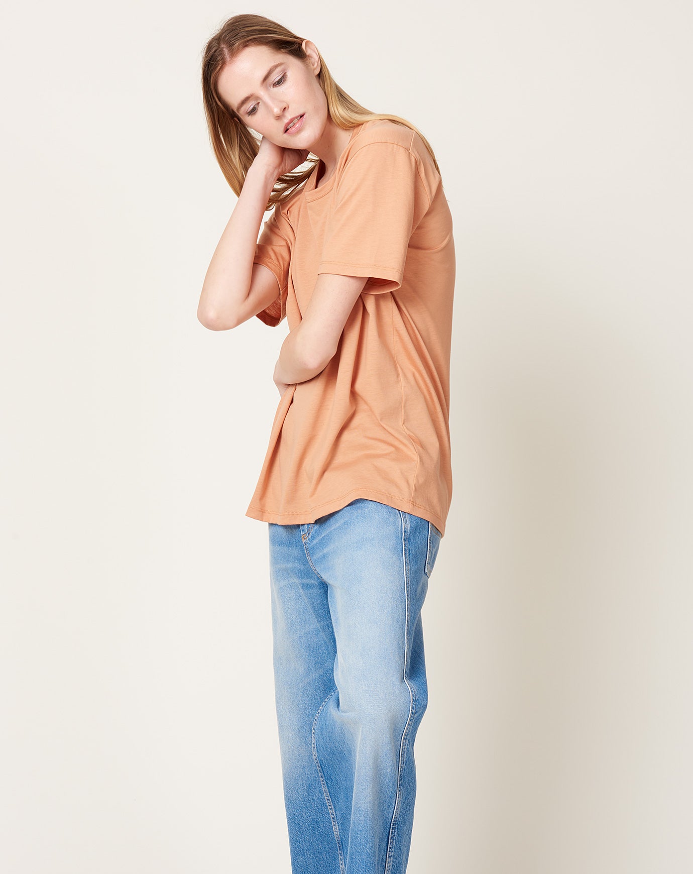 6397 Circle Neck Tee in Terracotta