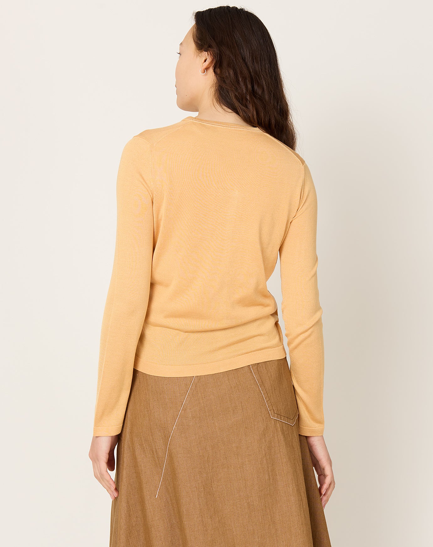 6397 Contrast Stitch Cardigan in Creamsicle