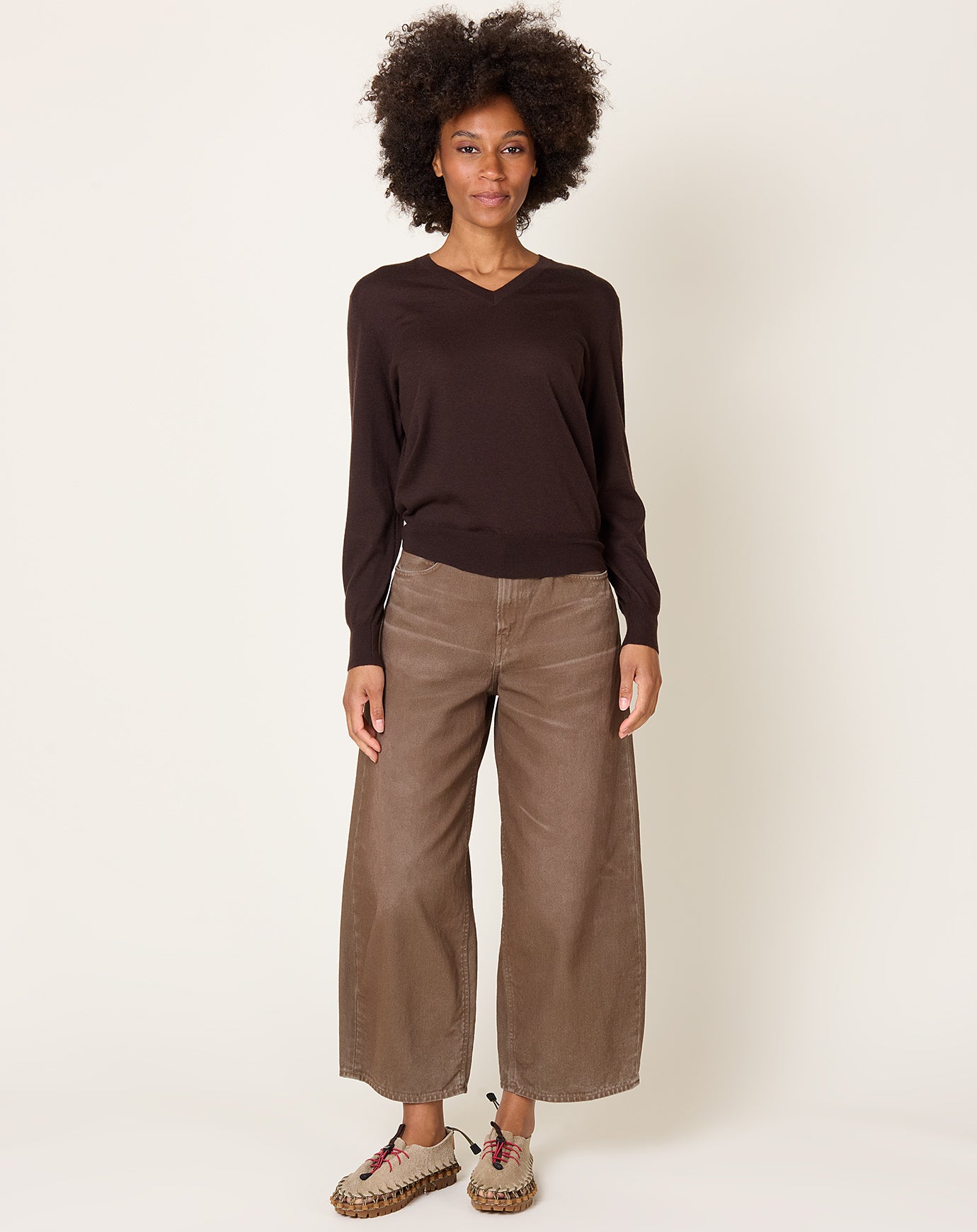 6397 Cropped Roomy Jean in Earth Clay