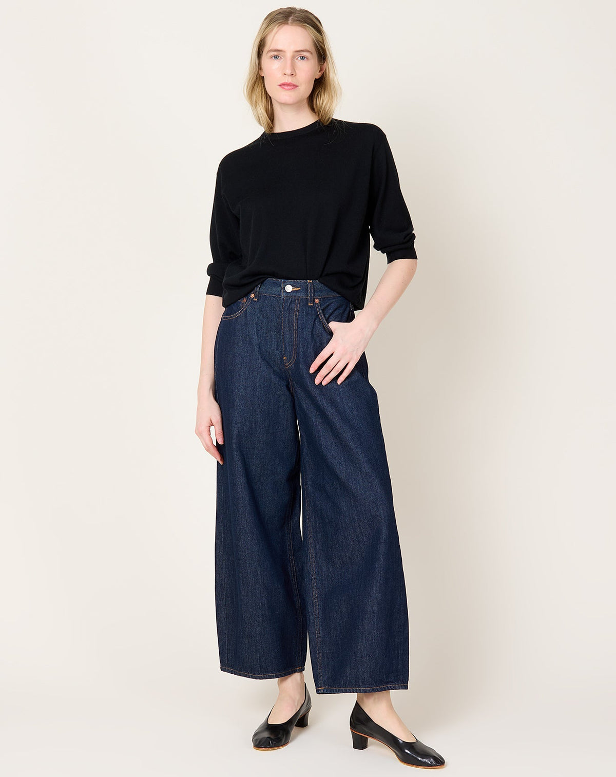 Cropped Roomy Jean in Rinsed Raw