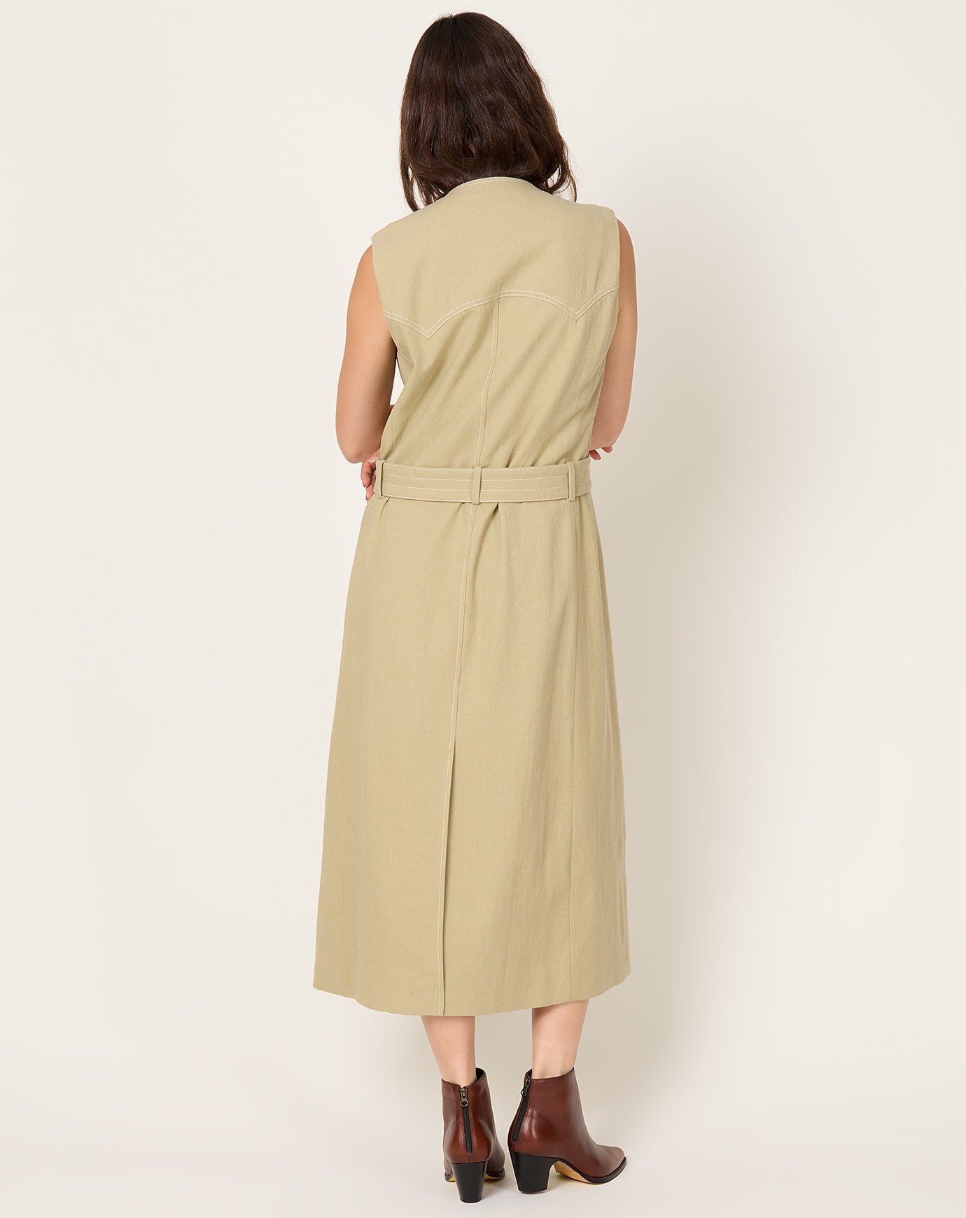 6397 DB Belted Dress in Sand