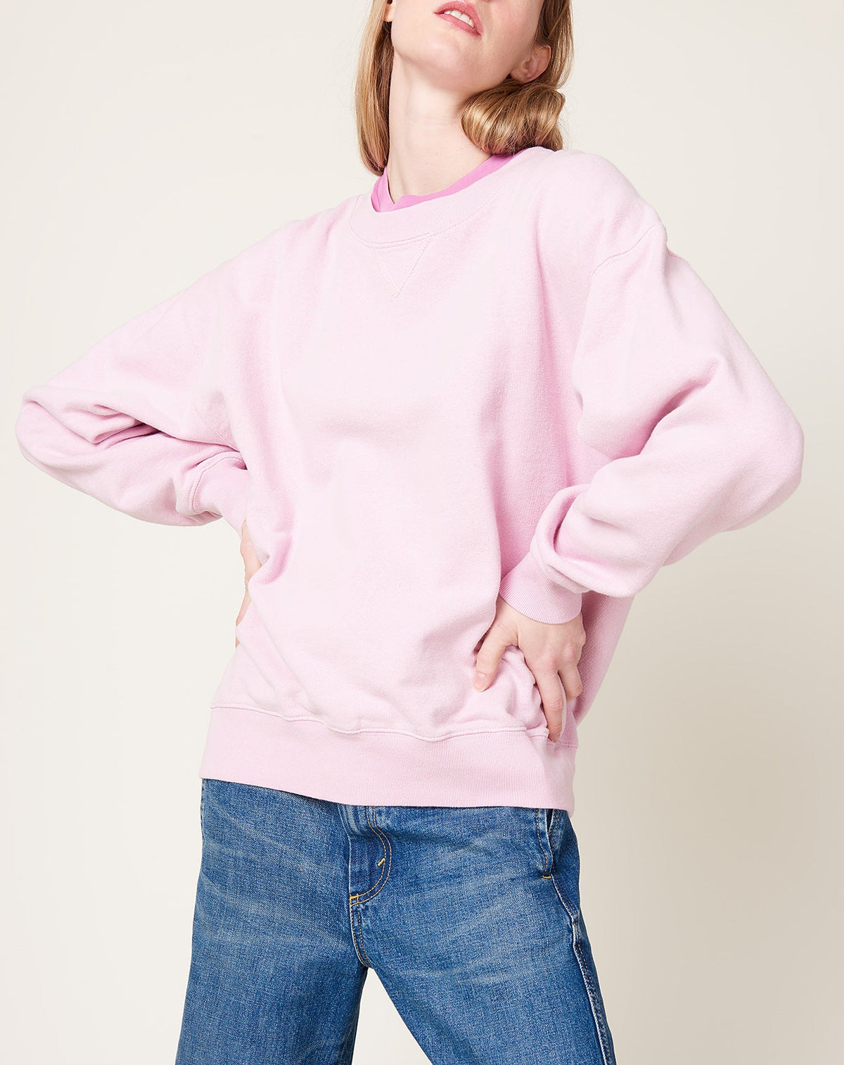 Deb Sweatshirt in Pink Chalk
