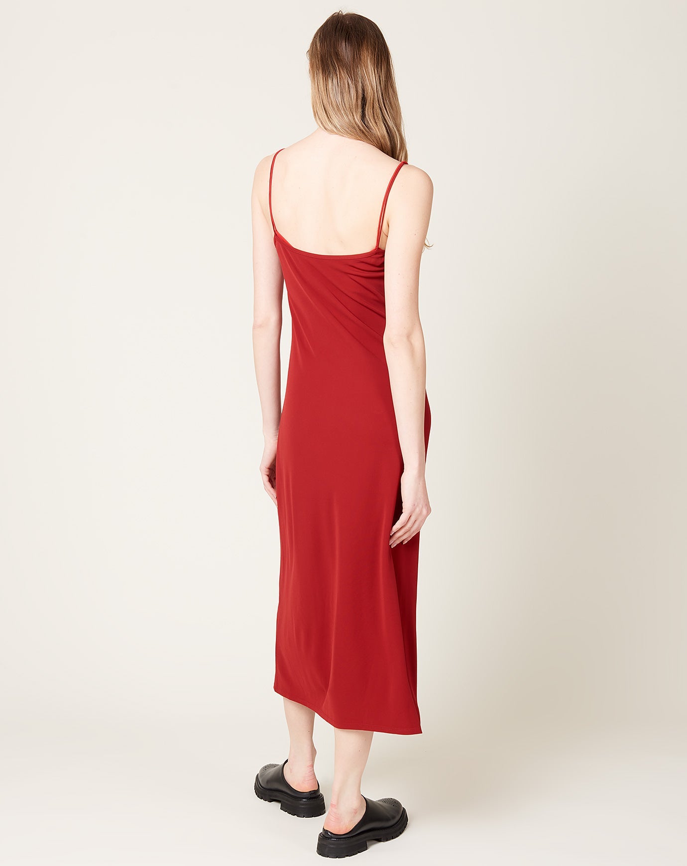 6397 Double Layer Slip Dress in Brick