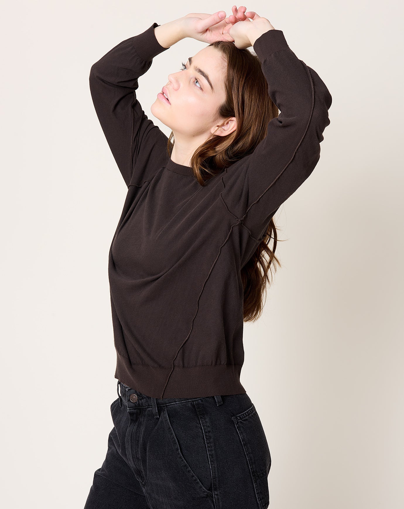 6397 Inside Out Crewneck in Espresso