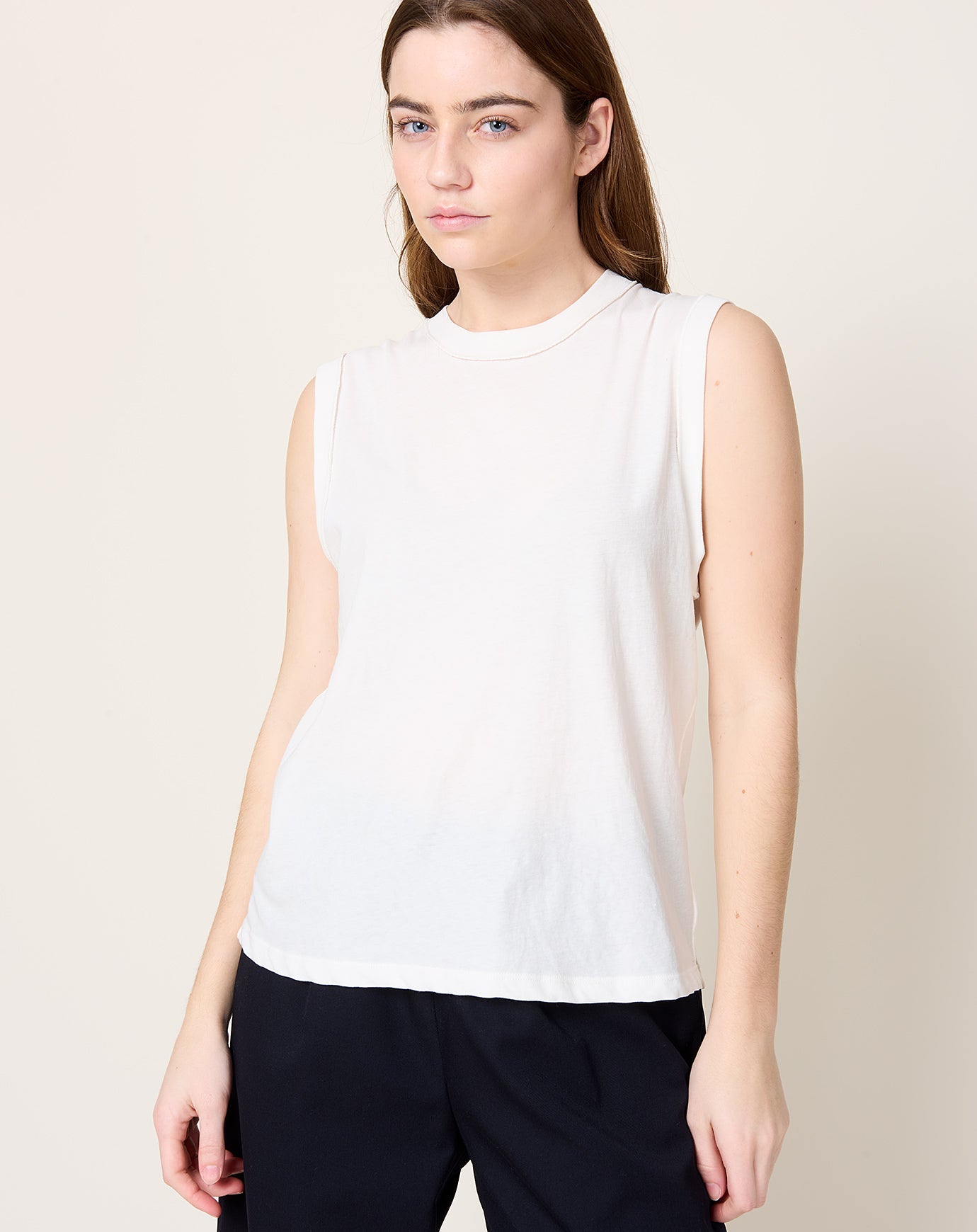 6397 Inside Out Tank in White