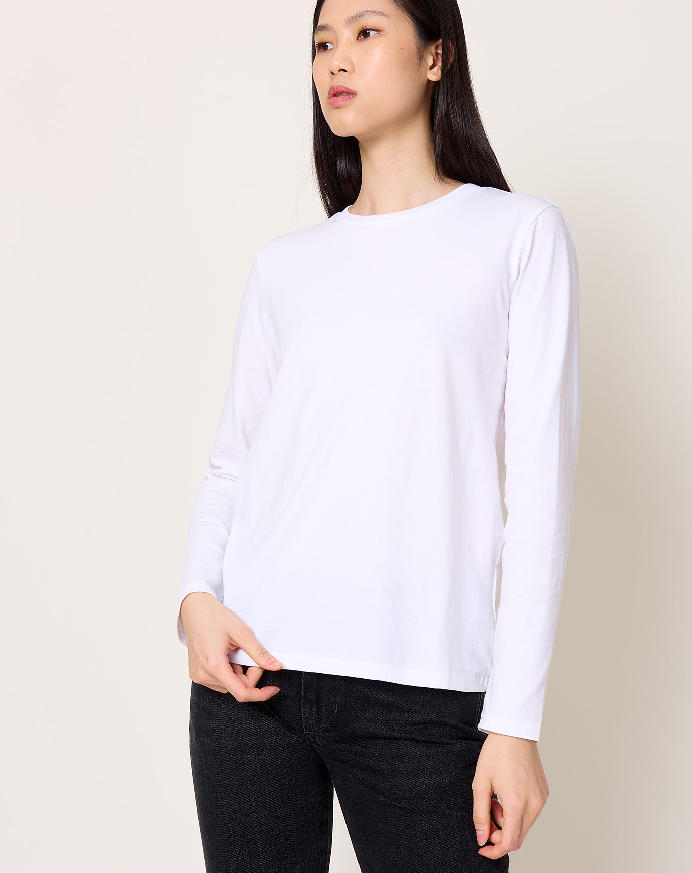 6397 L/S Mini Boy T in Optic White