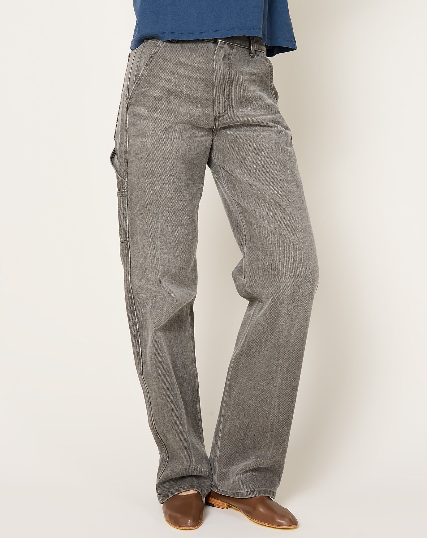 6397 Long Painter Jean in Charcoal