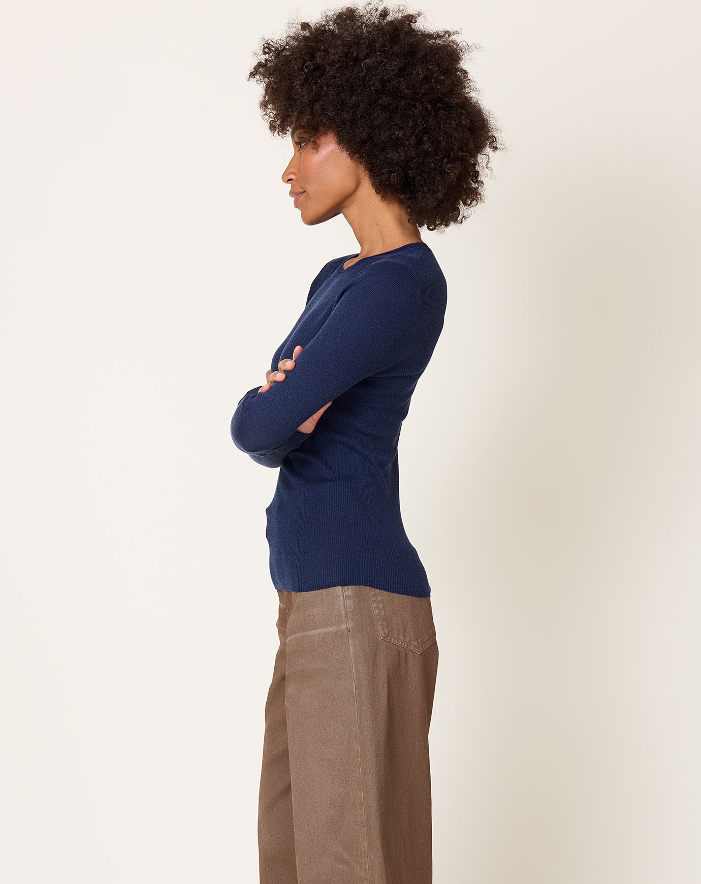 6397 L/S Heirloom Tee in Navy