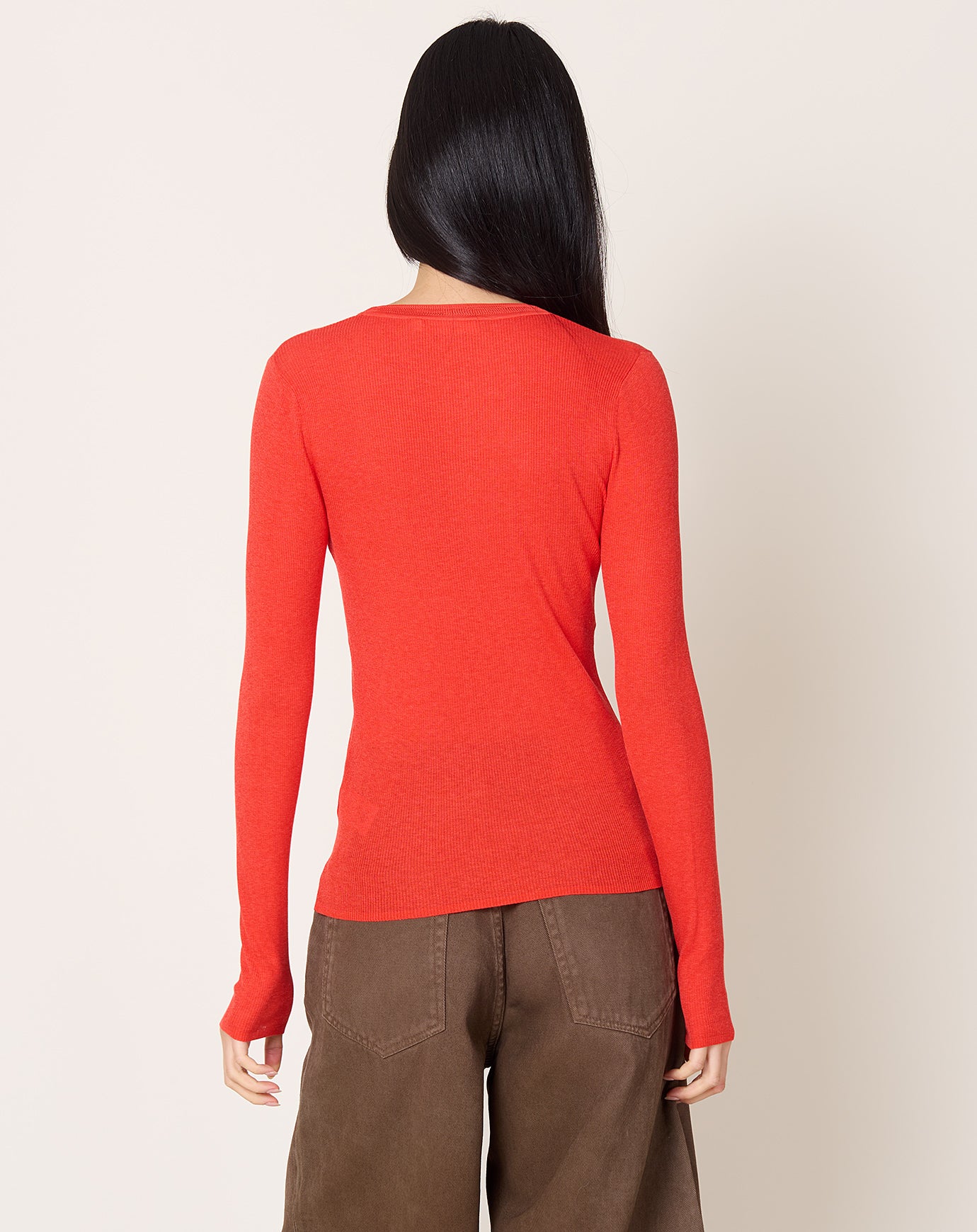 6397 L/S Heirloom Tee in Orange Red