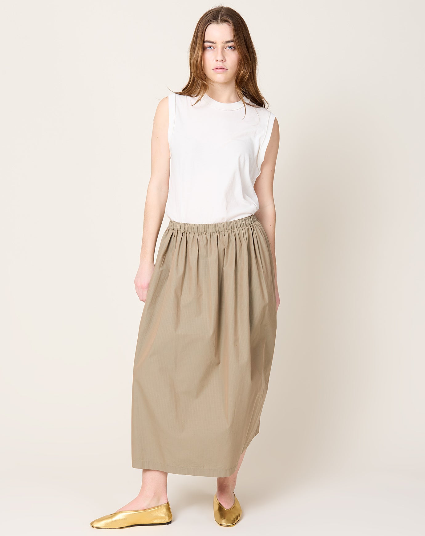 6397 Pull-on skirt in Iridescent Army