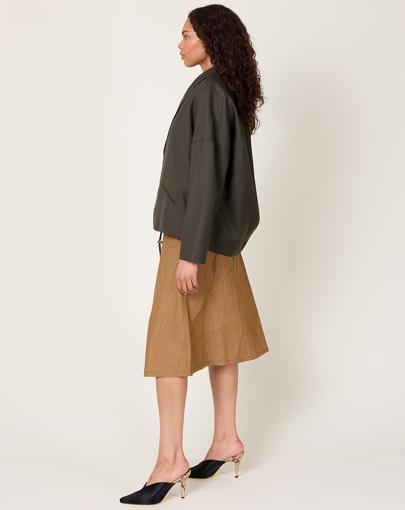 6397 Relaxed Cardigan Blazer in Army
