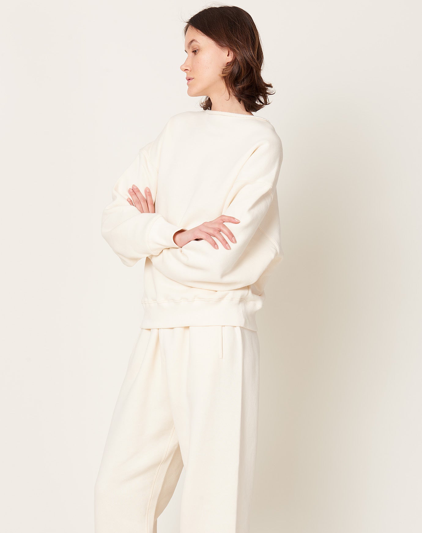 6397 Rolled Neck Sweatshirt in Ivory