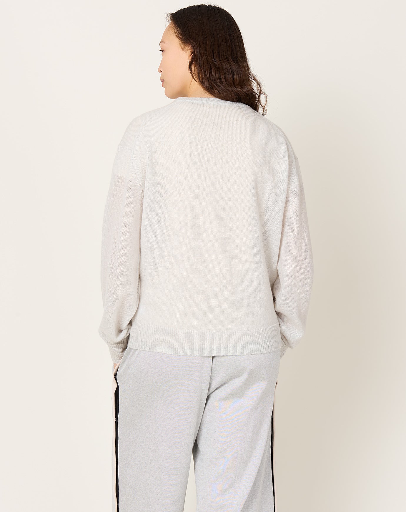 6397 Sheer Crew Neck in Stone
