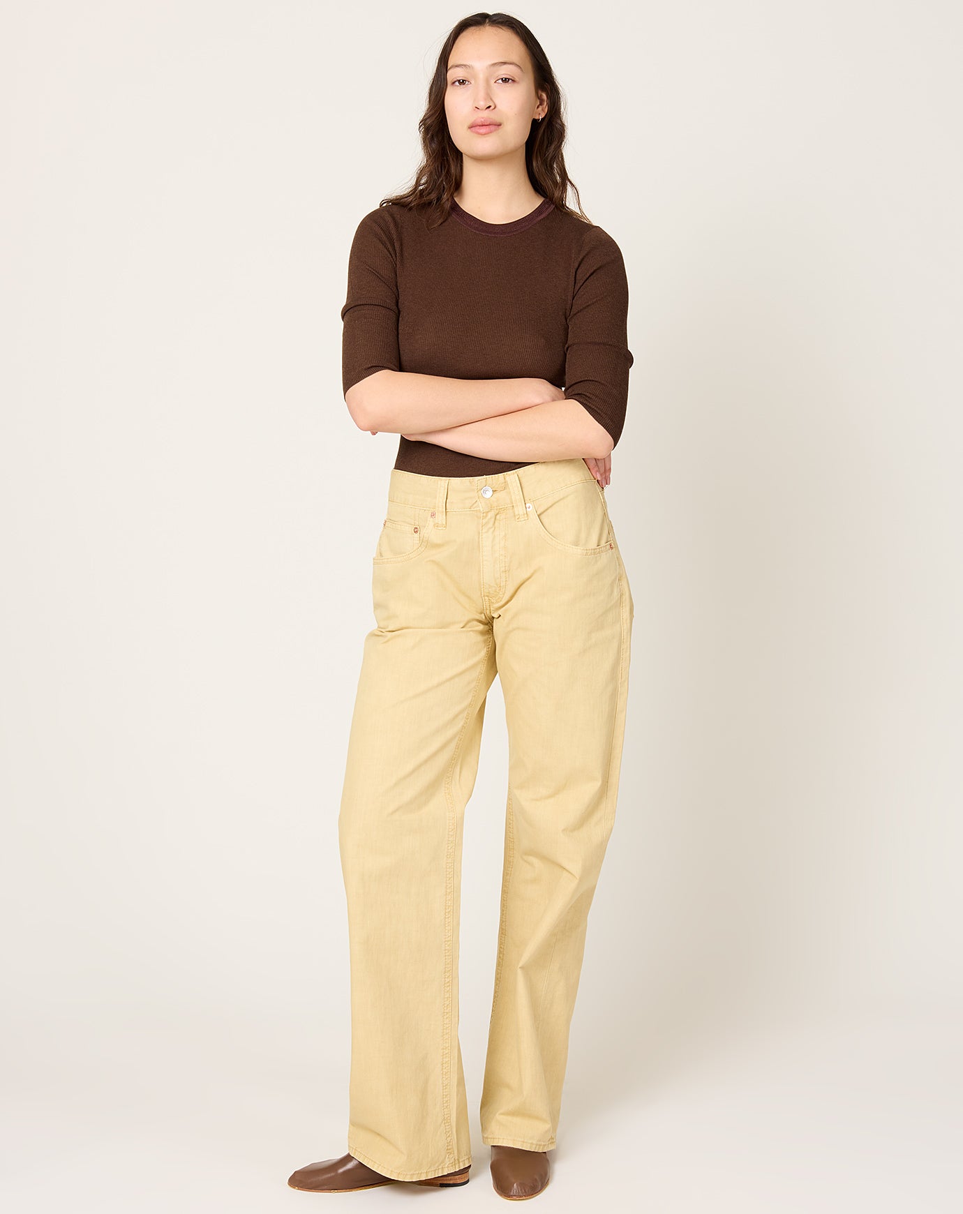 6397 Slim Bootcut Trouser in Blonde