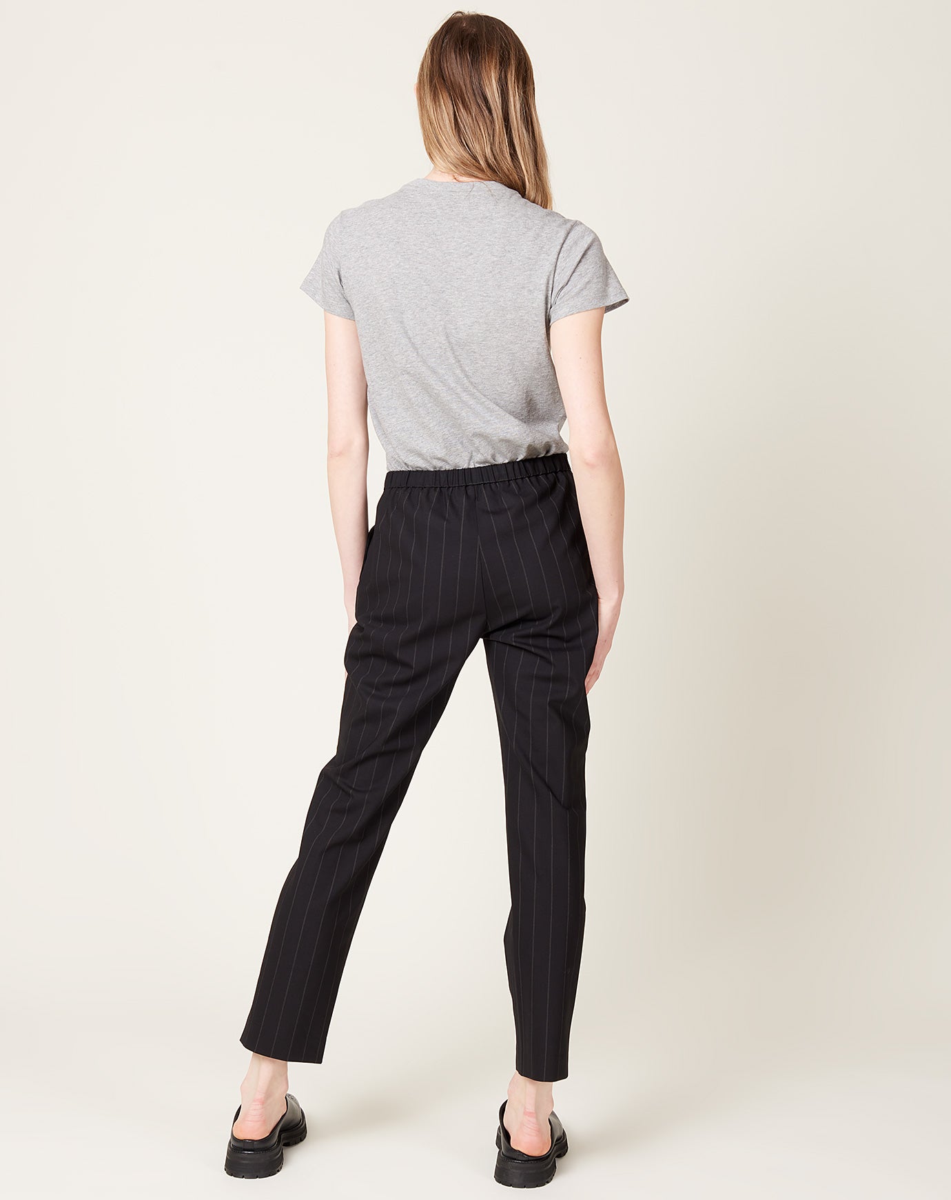 6397 Slim Pull On Pant in Pinstripe