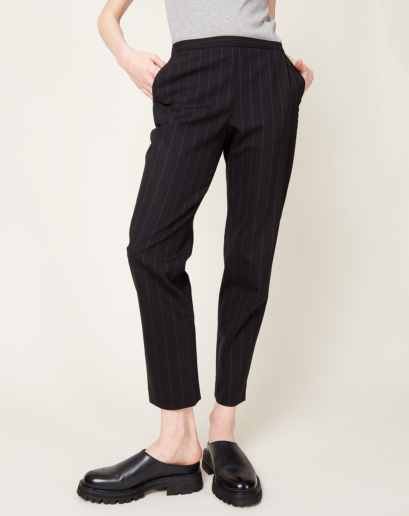 6397 Slim Pull On Pant in Pinstripe