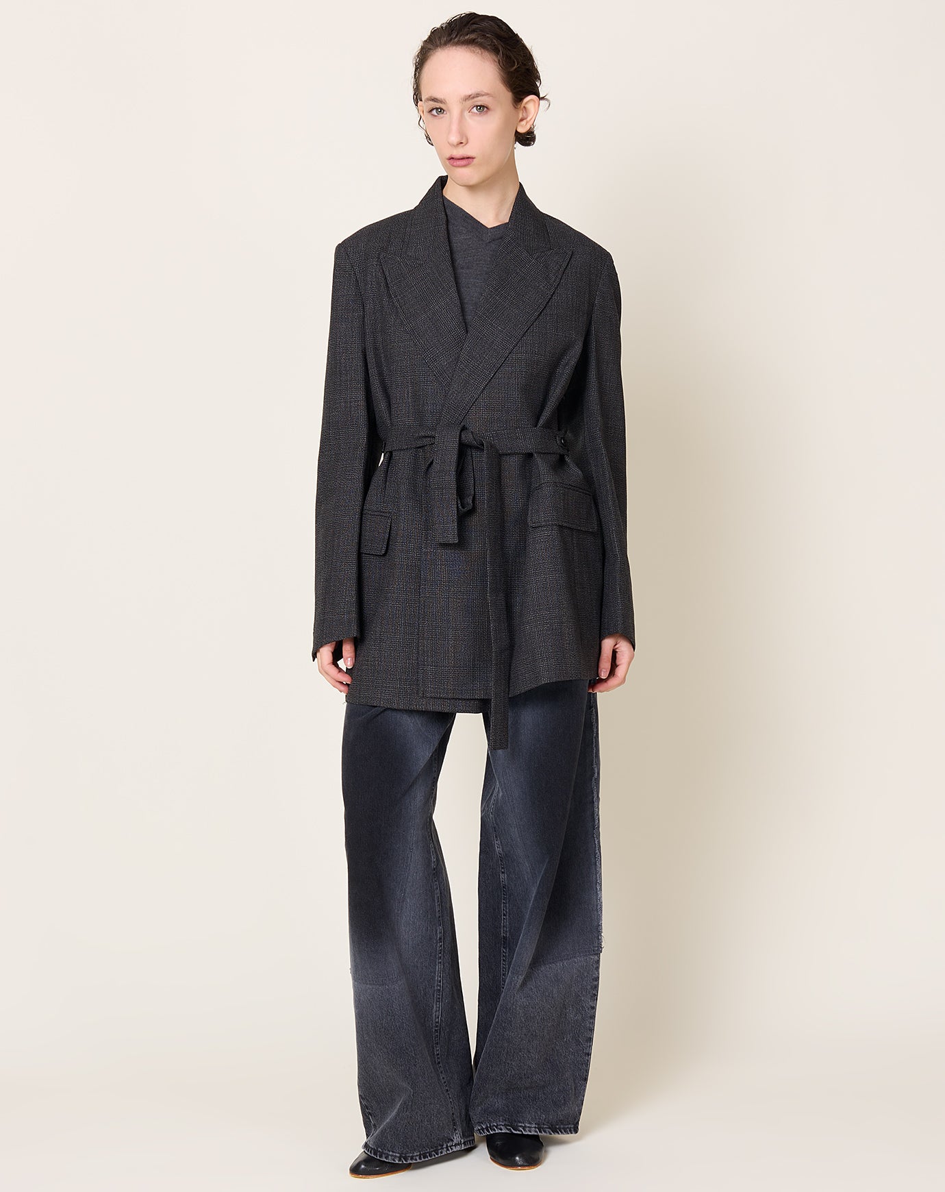 6397 Tailored Robe Blazer in Graphite