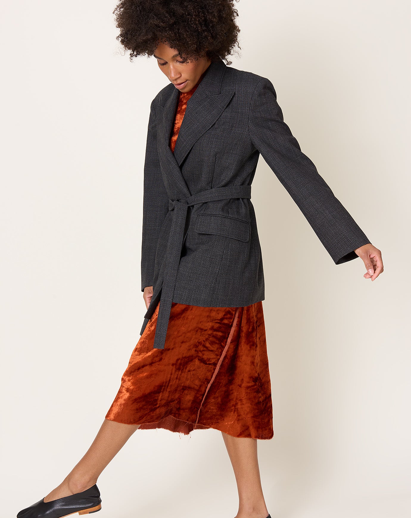 6397 Tailored Robe Blazer in Graphite
