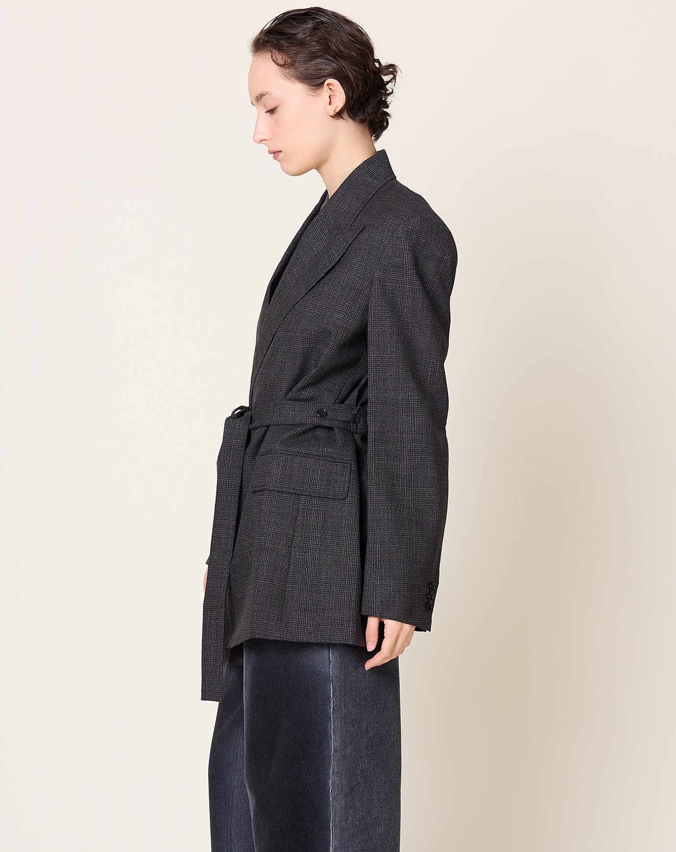 6397 Tailored Robe Blazer in Graphite