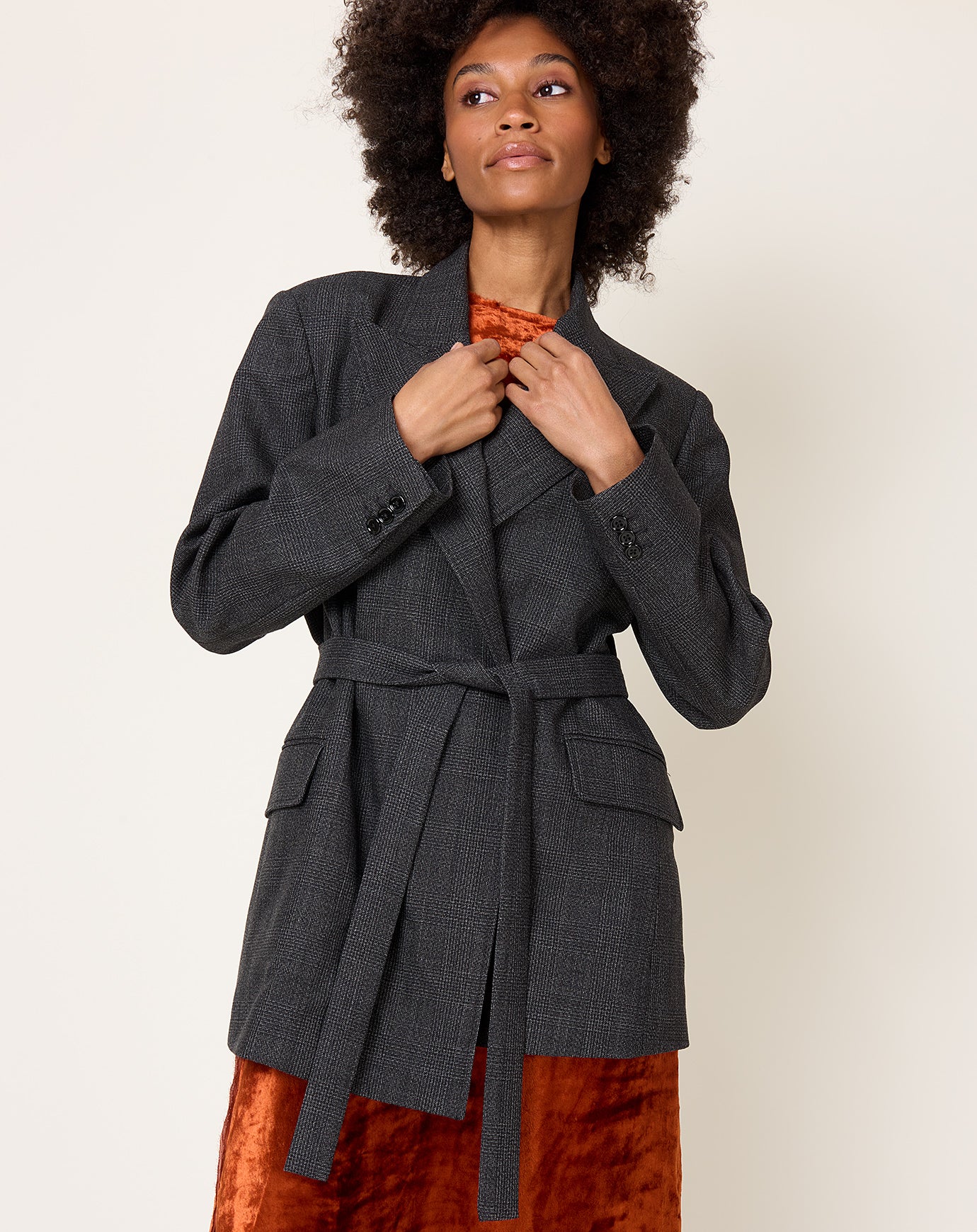 6397 Tailored Robe Blazer in Graphite