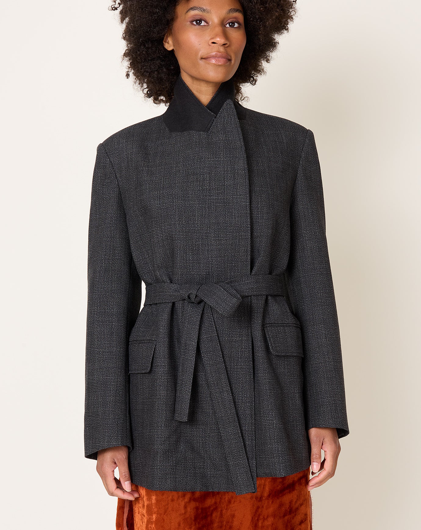 6397 Tailored Robe Blazer in Graphite