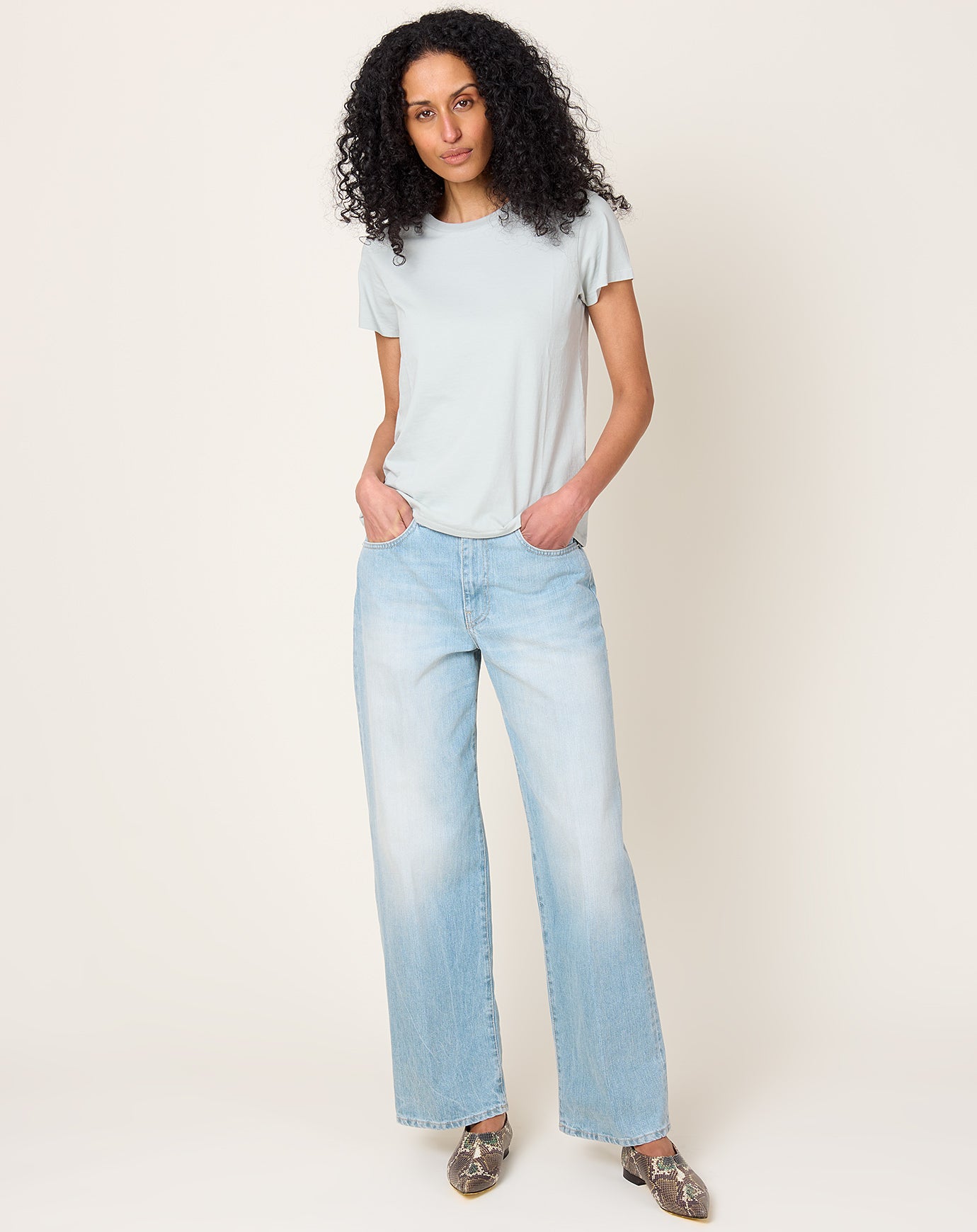 6397 Wide Jean in Beach Blue